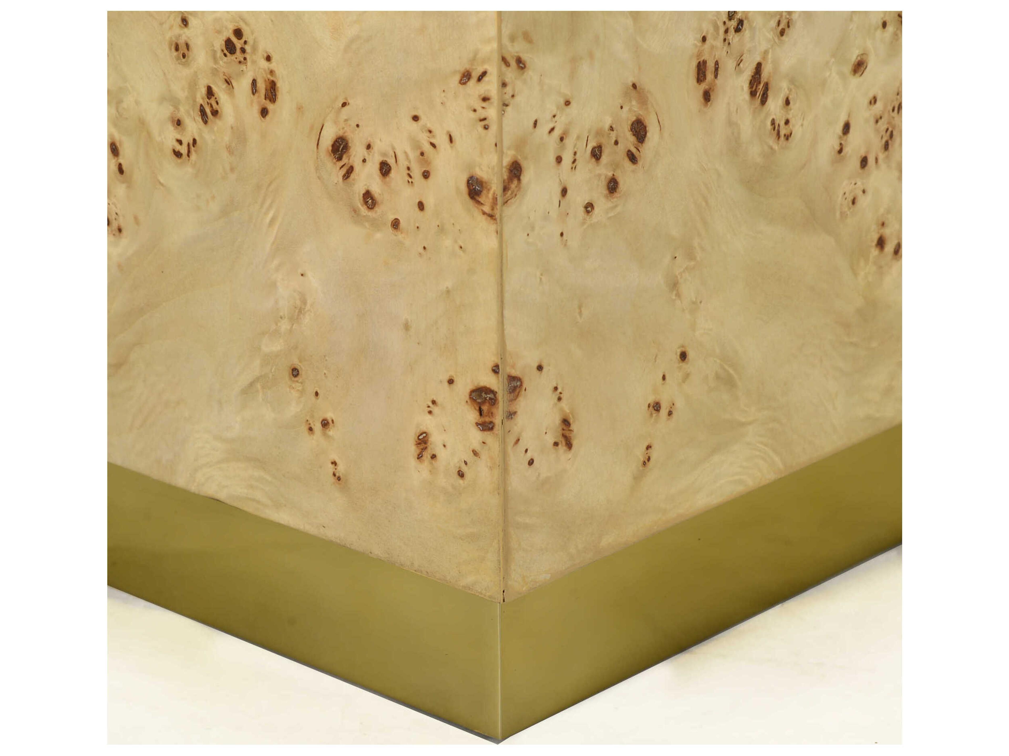 Oliver Home Cube Square Wood Natural Burl End Table