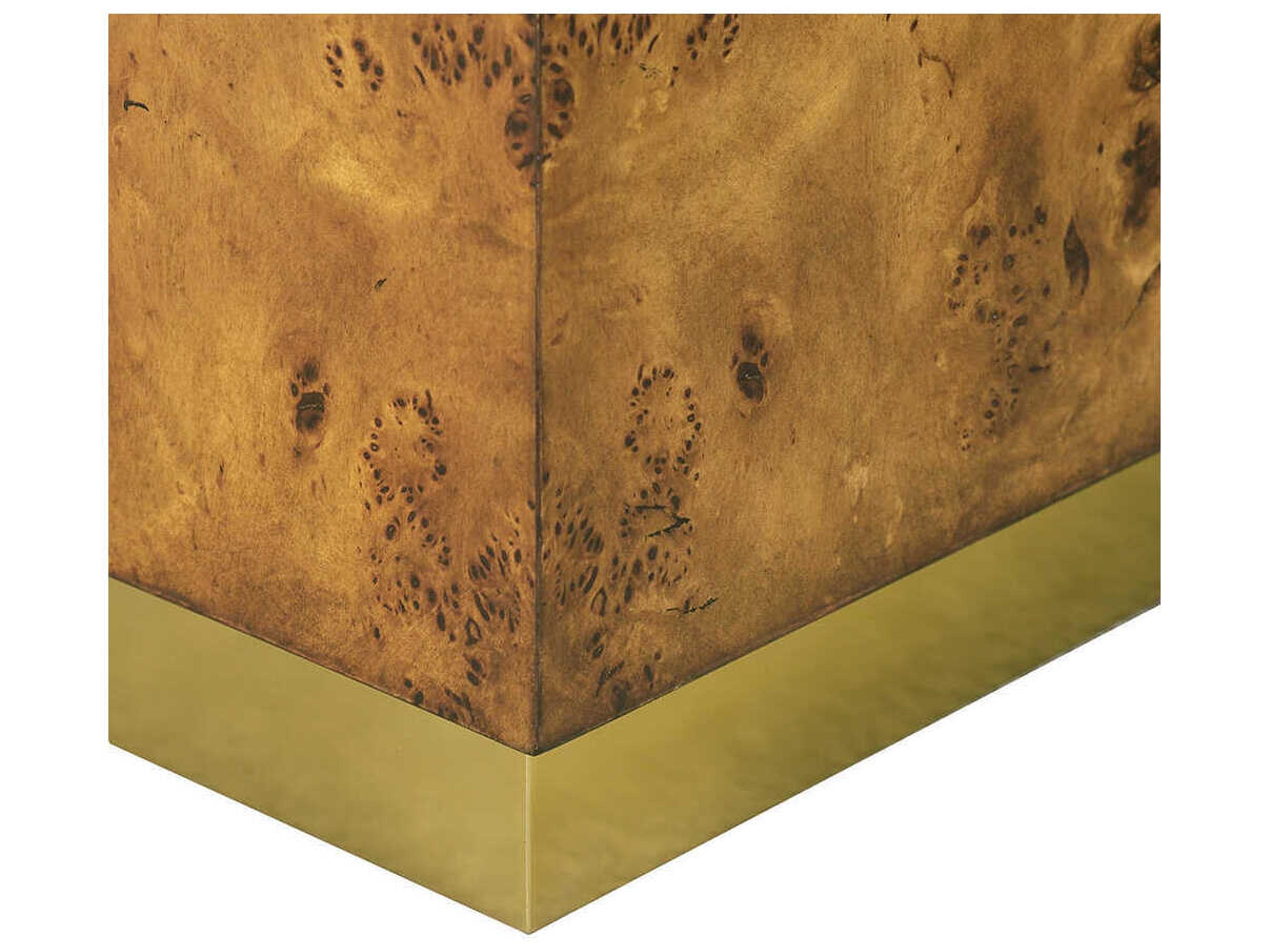 Oliver Home Anaheim Square Wood Rustic Burl Coffee Table