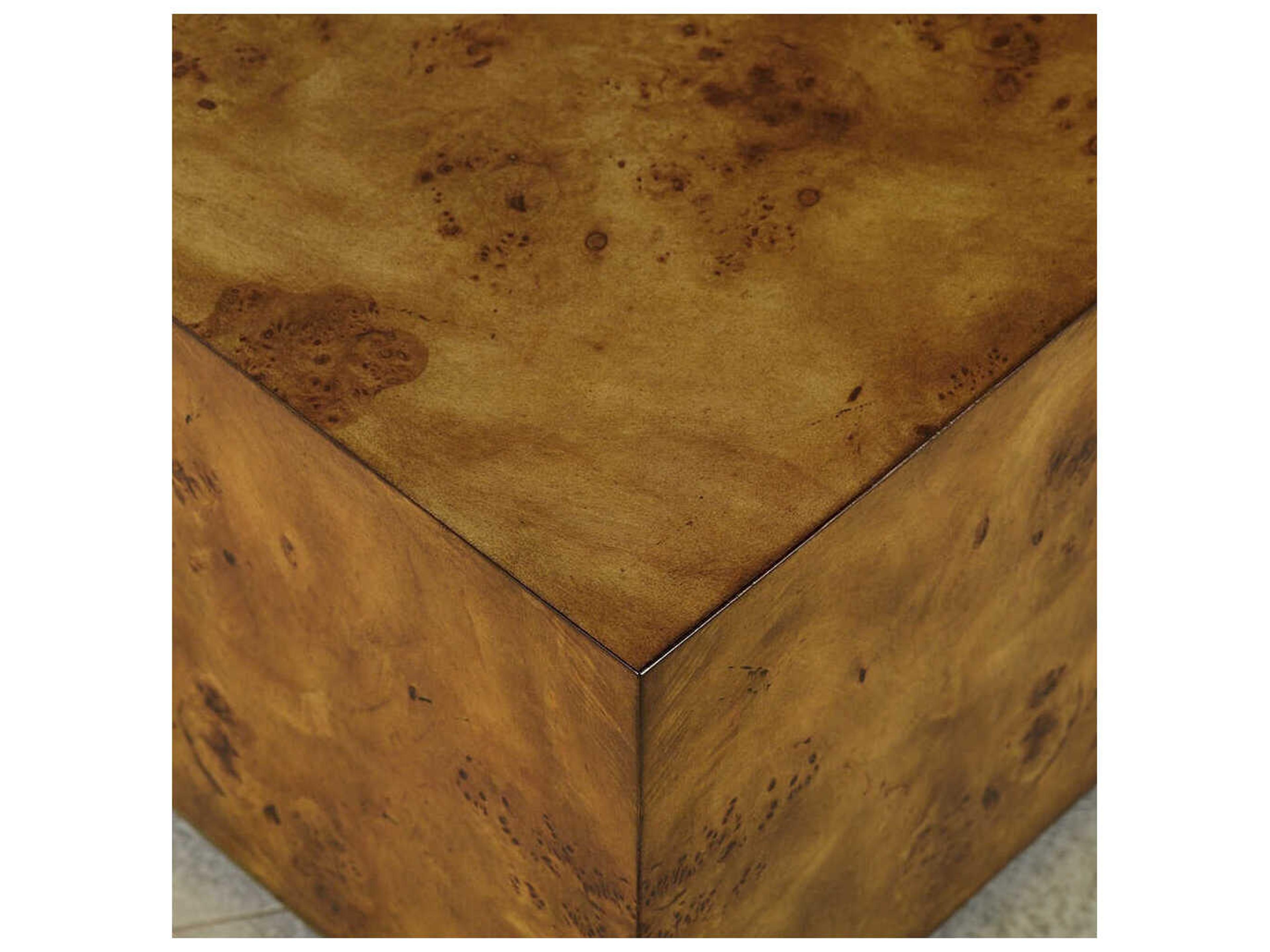 Oliver Home Anaheim Square Wood Rustic Burl Coffee Table