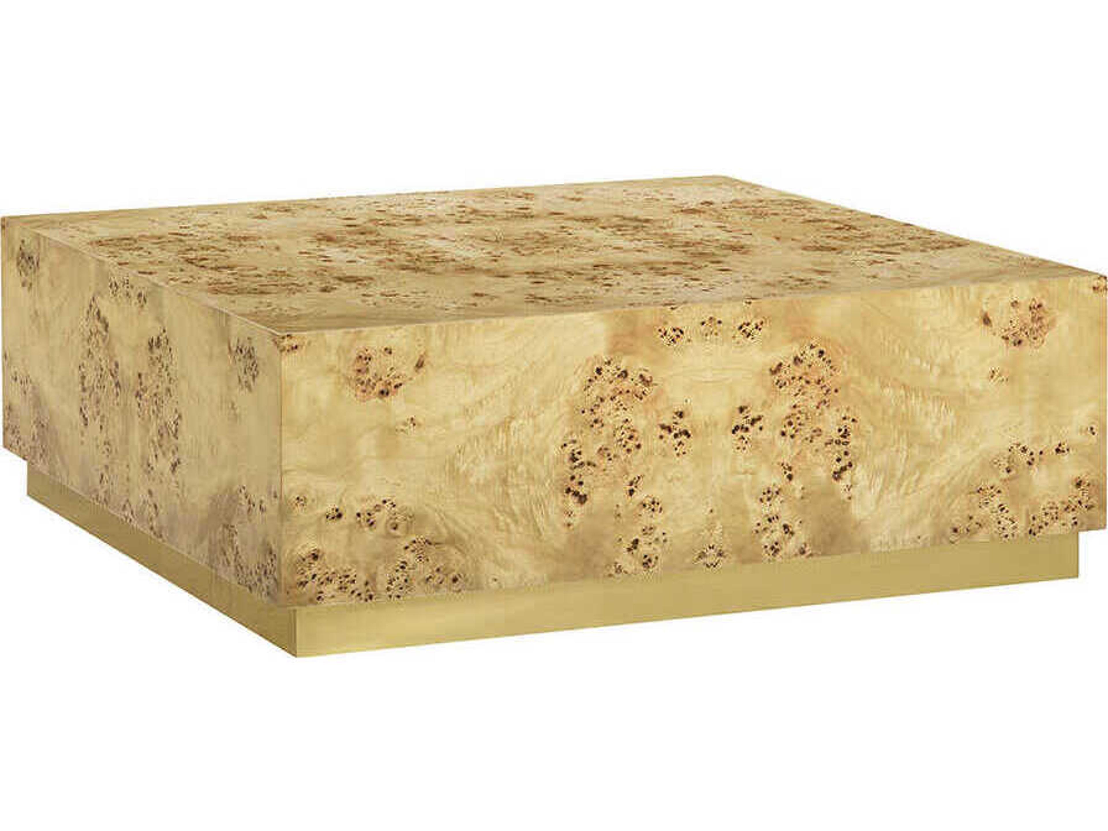 Anaheim Square Wood Natural Burl Coffee Table