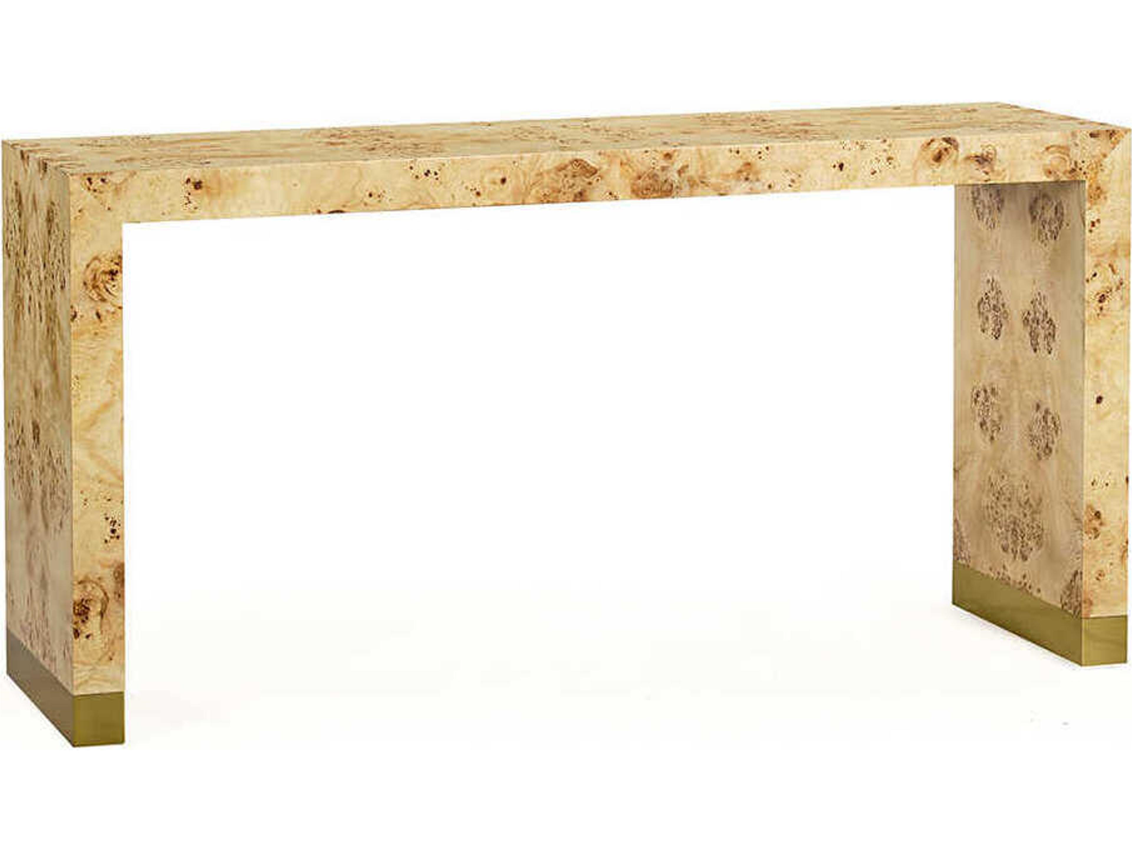 Anaheim Rectangular Wood Natural Burl Console Table