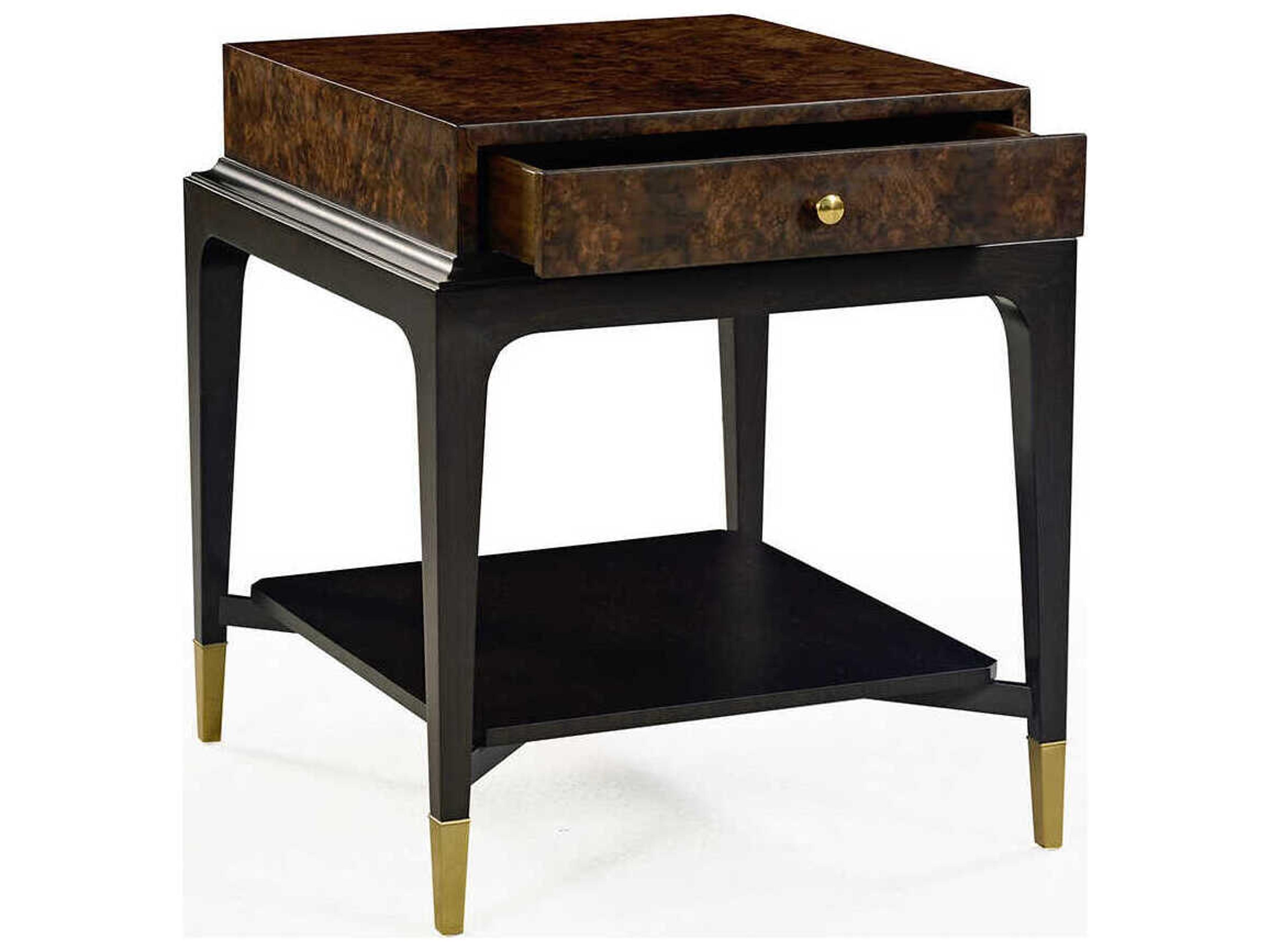 Oliver Home Lafayette Rectangular Wood Walnut Burl End Table