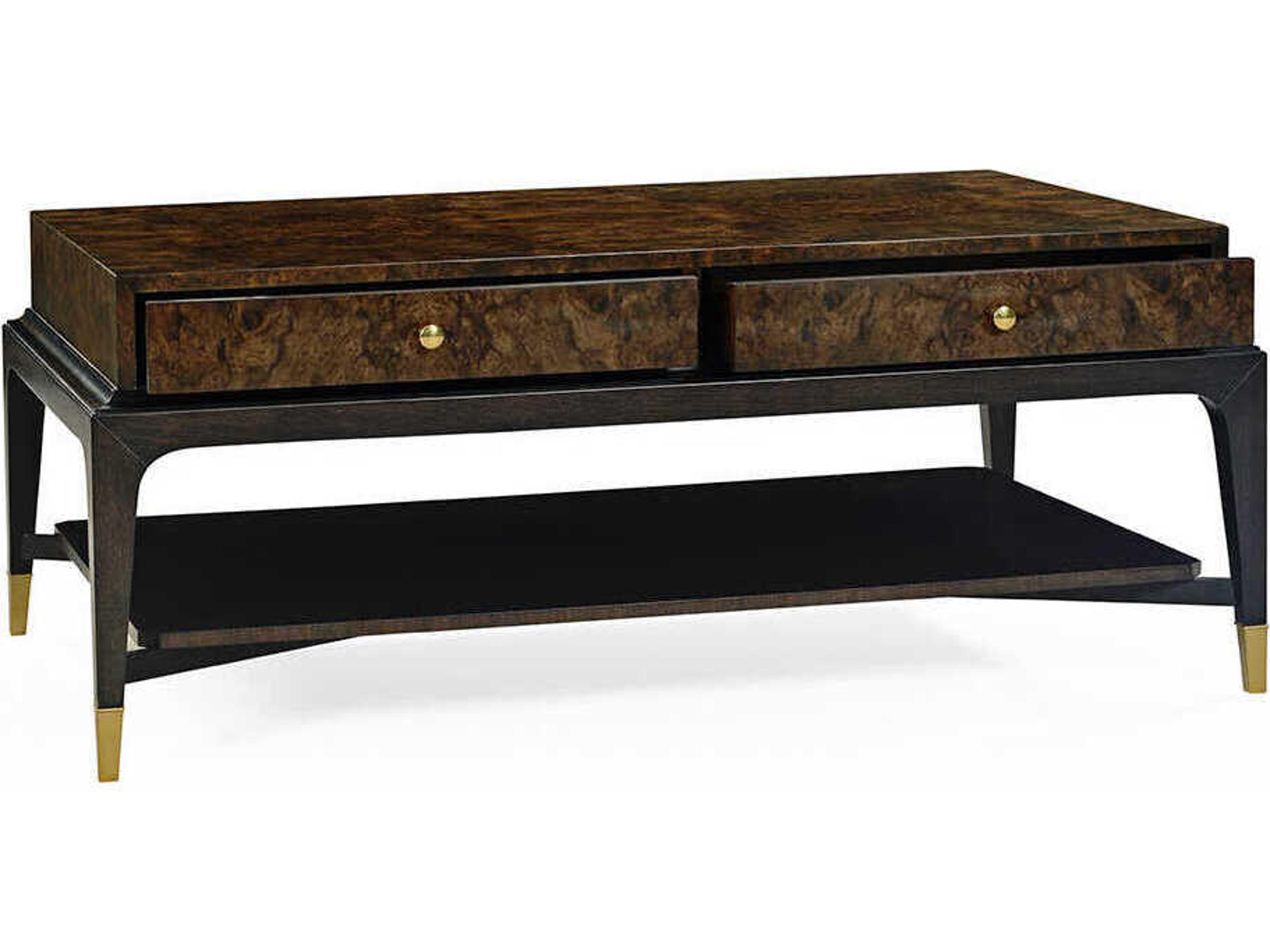 Oliver Home Lafayette Rectangular Wood Walnut Burl Coffee Table