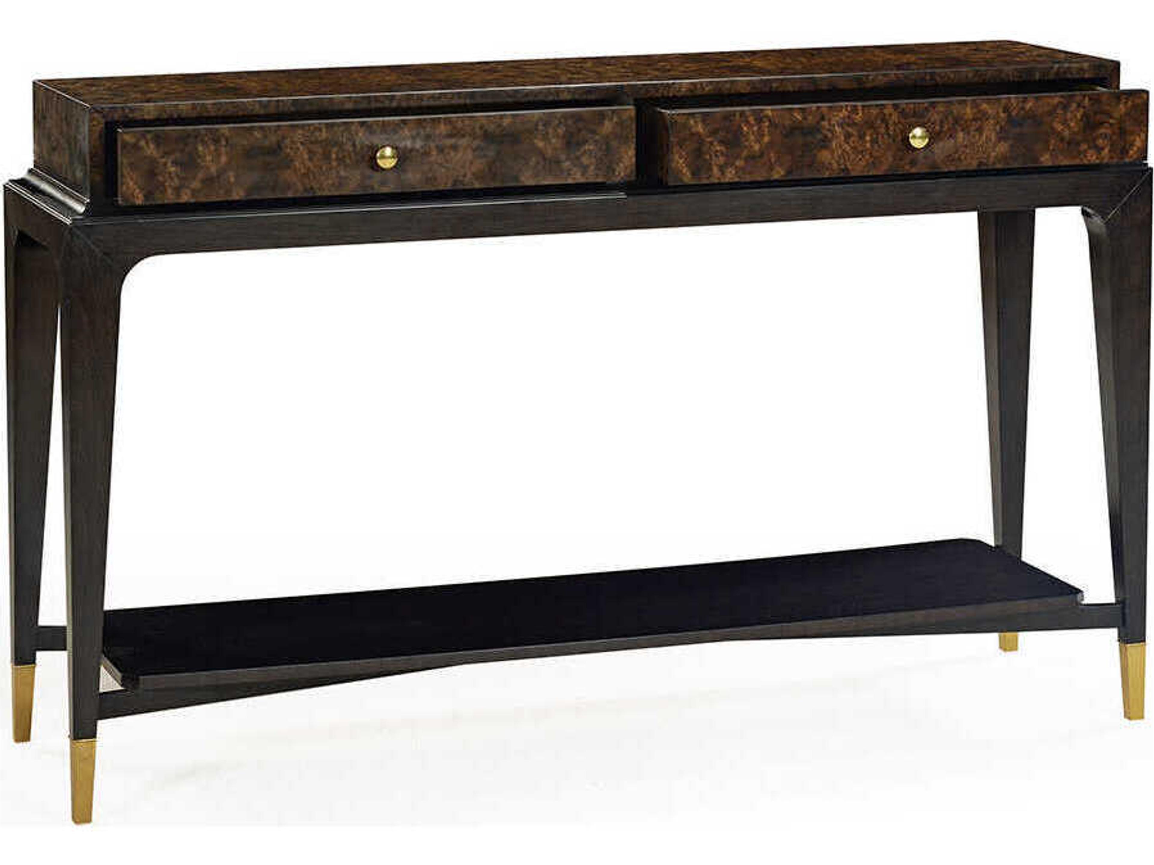 Oliver Home Lafayette Rectangular Wood Walnut Burl Console Table