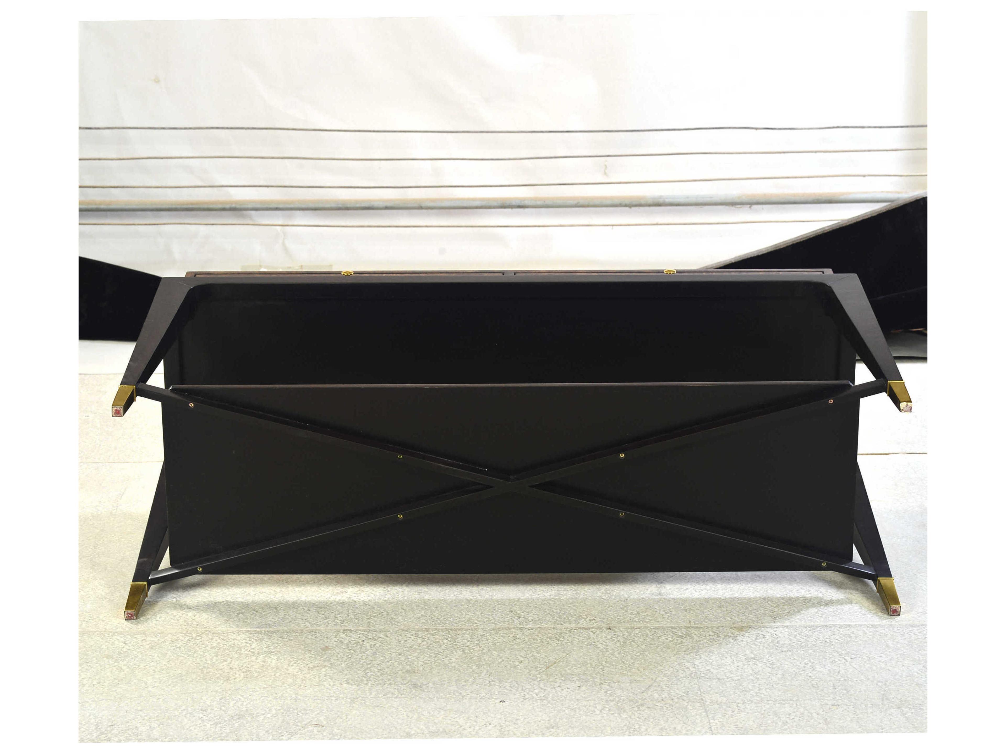 Oliver Home Lafayette Rectangular Wood Walnut Burl Console Table