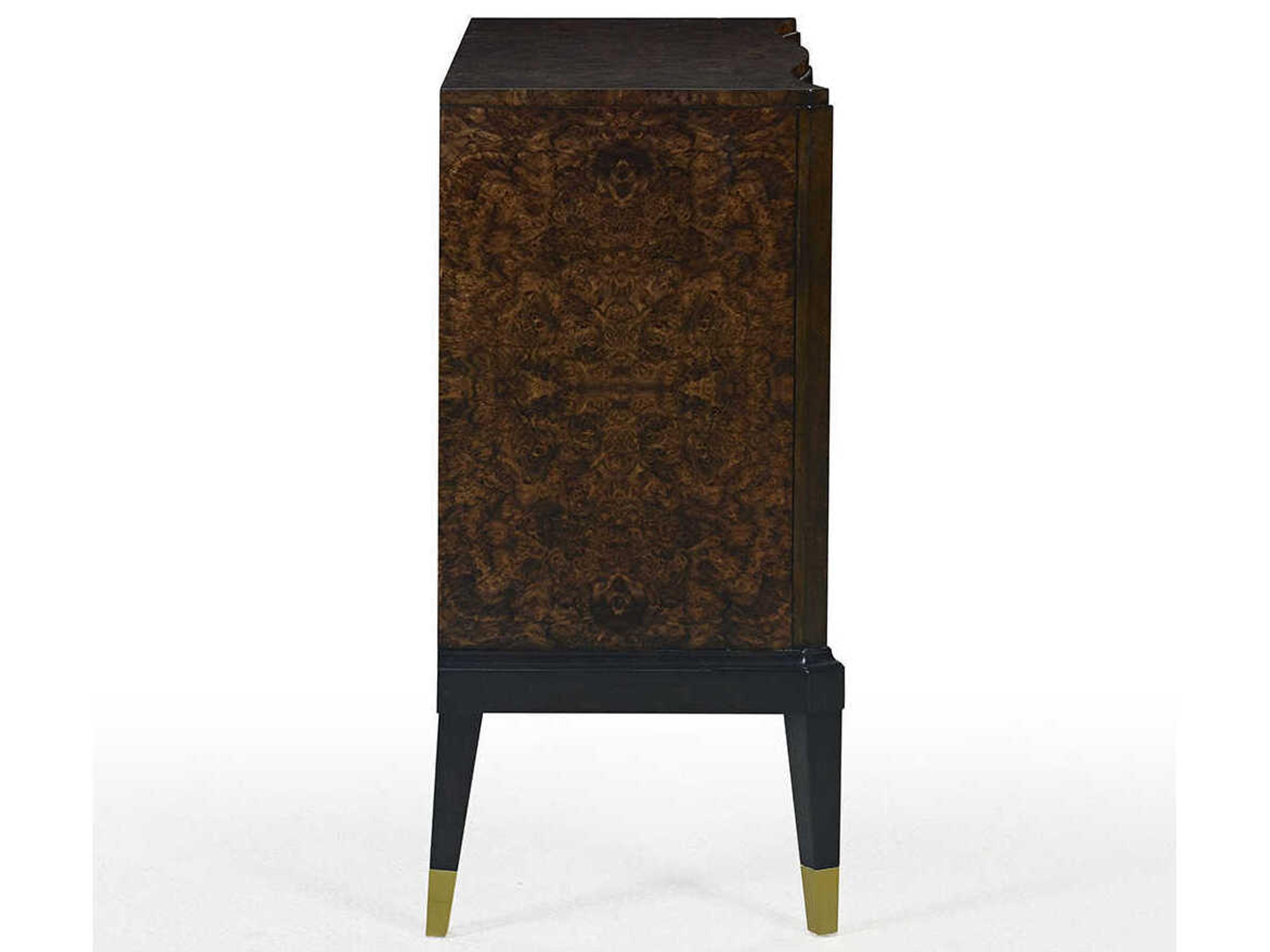 Oliver Home Lafayette Walnut Burl Brown Burlwood Accent Chest