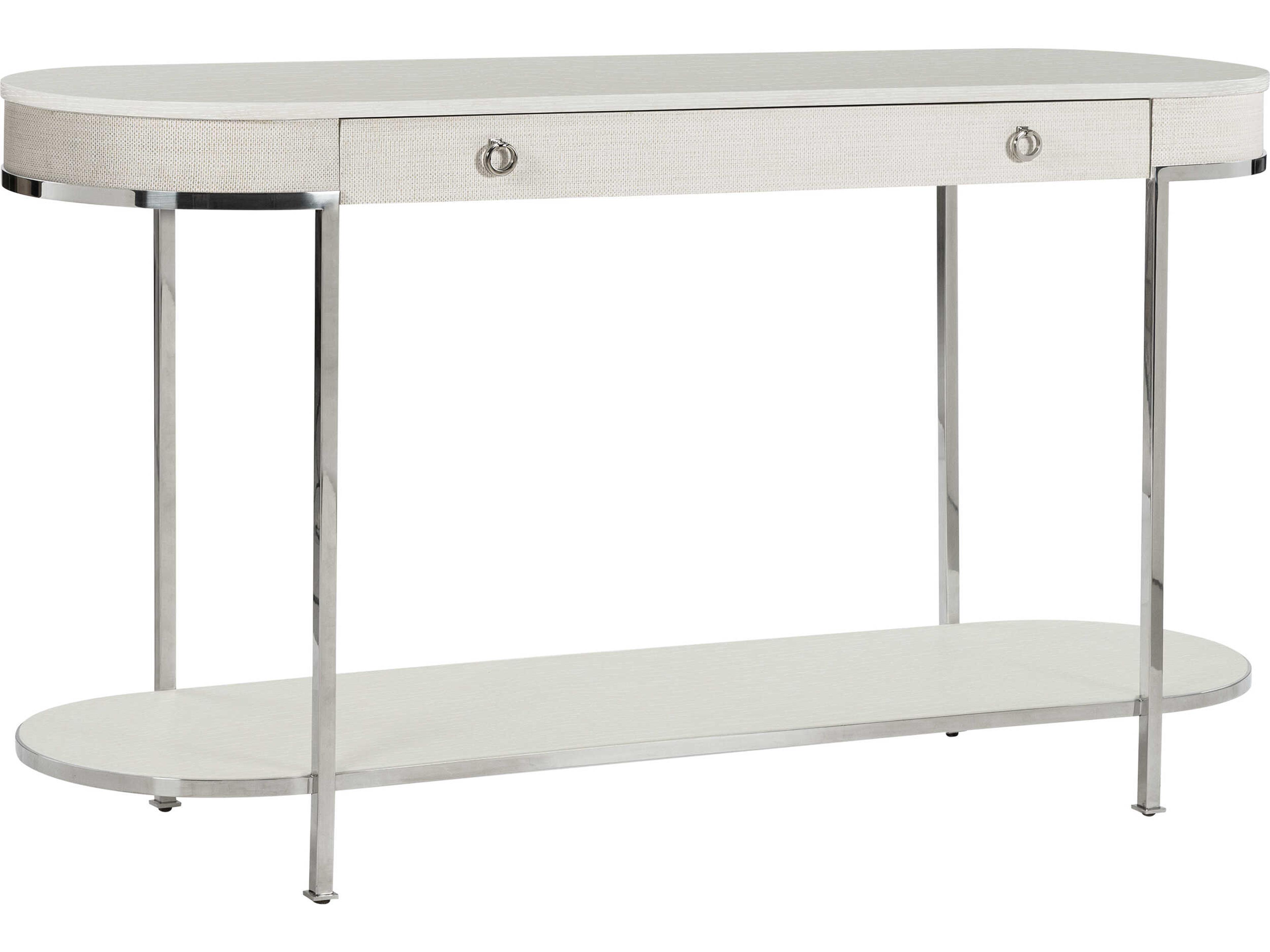 Bay Habor Oval Wood Shell Console Table