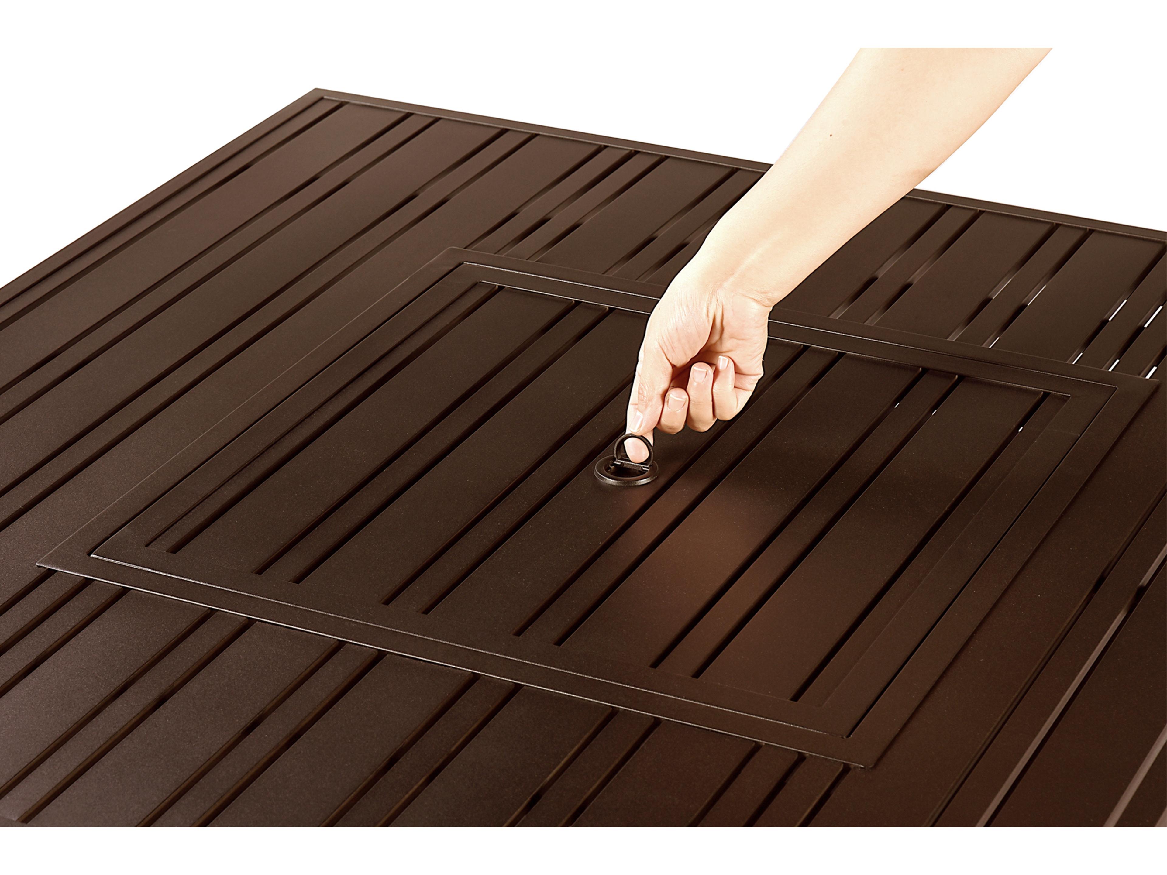 Oakland Living Square Aluminum Propane Outdoor Patio Fire Pit Table with Glass Beads