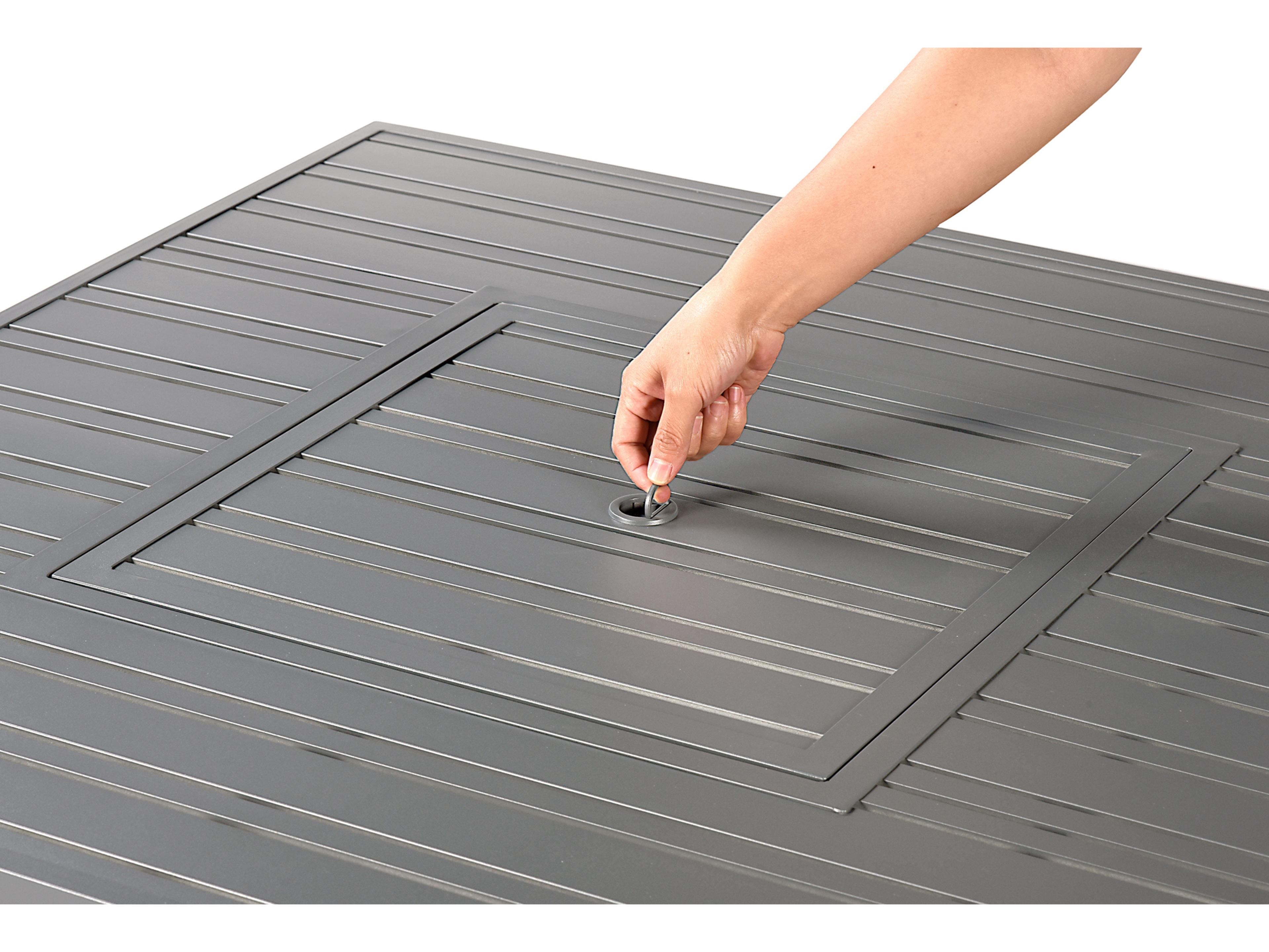 Oakland Living Square Aluminum Propane Patio Fire Pit Table with Glass Beads