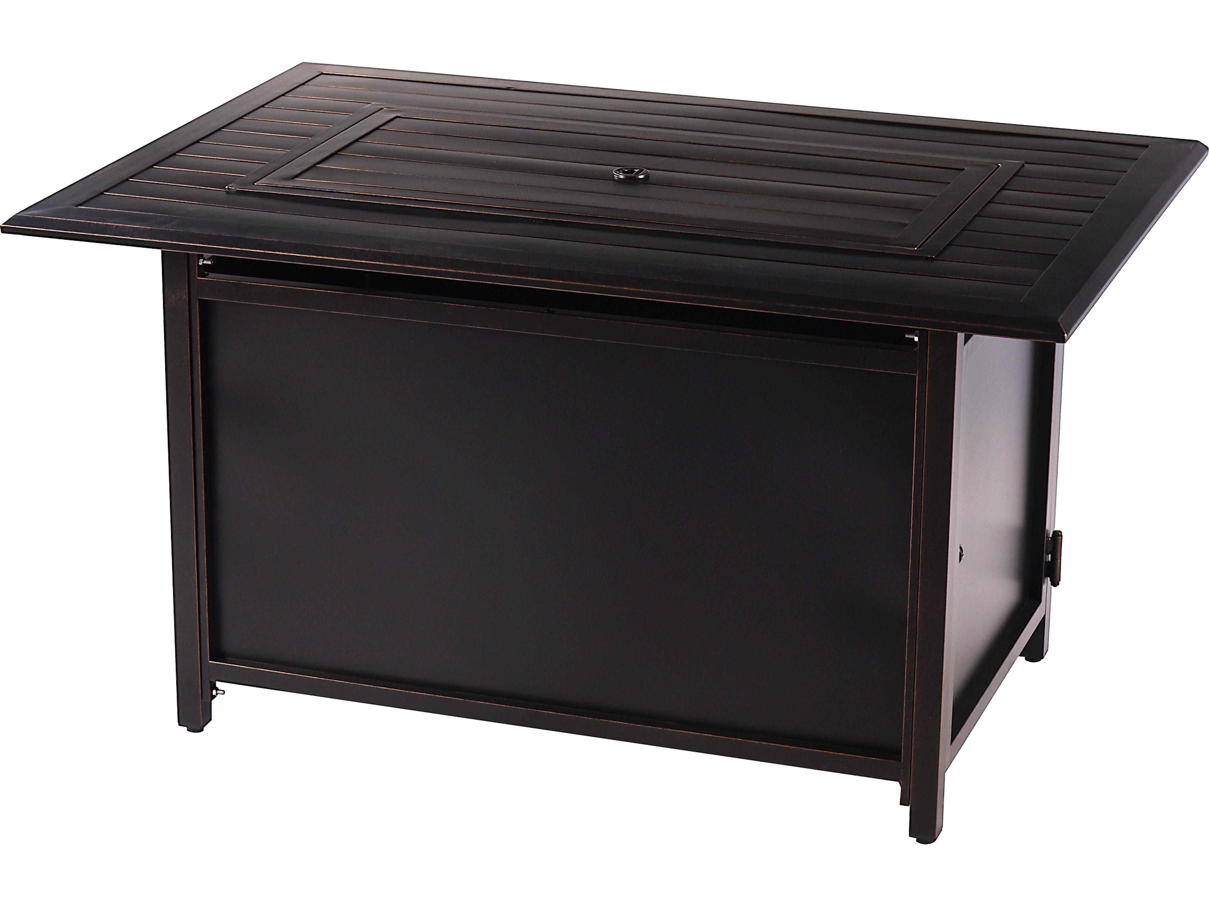 Oakland Living Rectangular Aluminum Propane Outdoor Patio Fire Pit Table