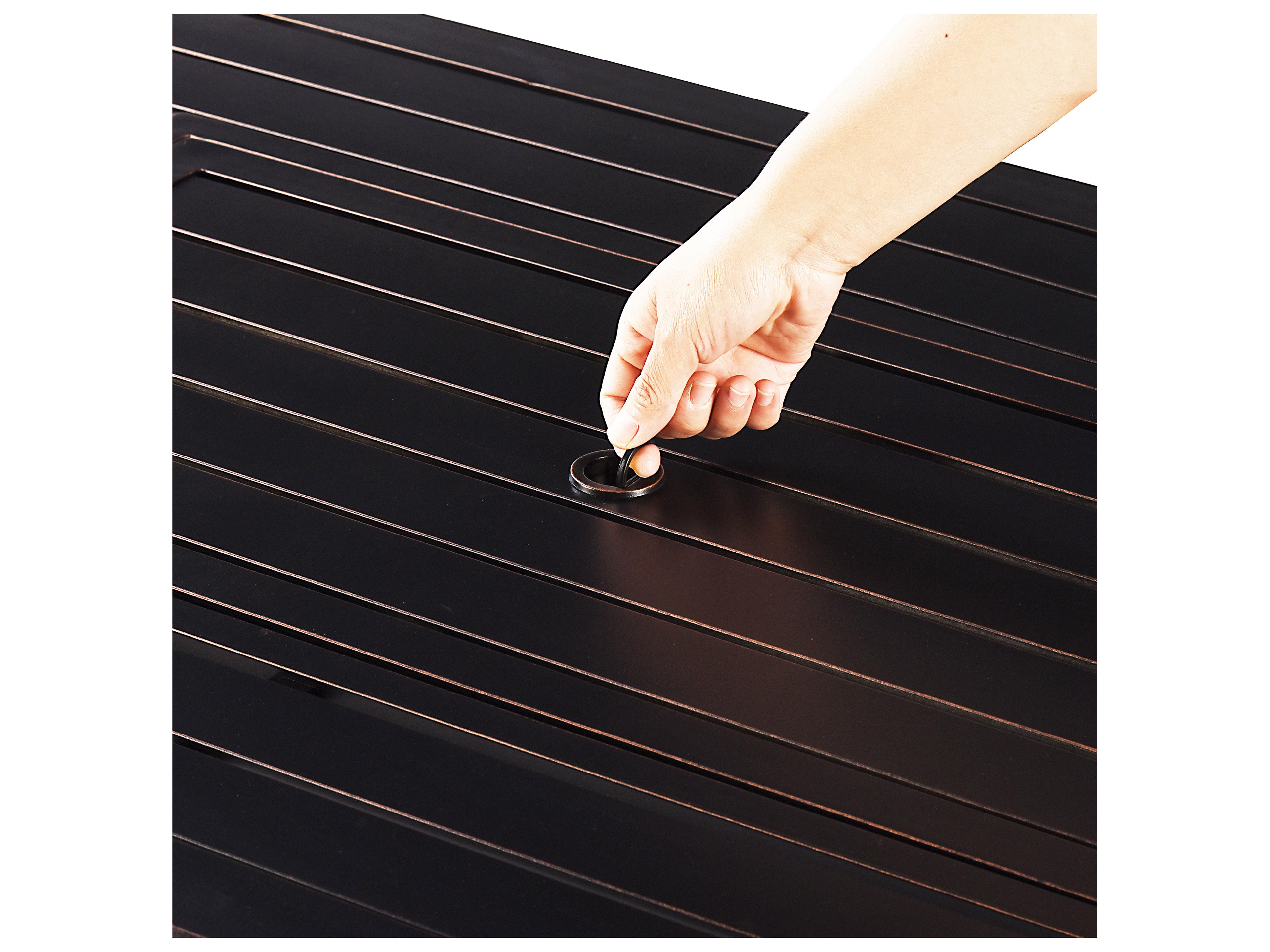 Oakland Living Rectangular Aluminum Propane Outdoor Patio Fire Pit Table