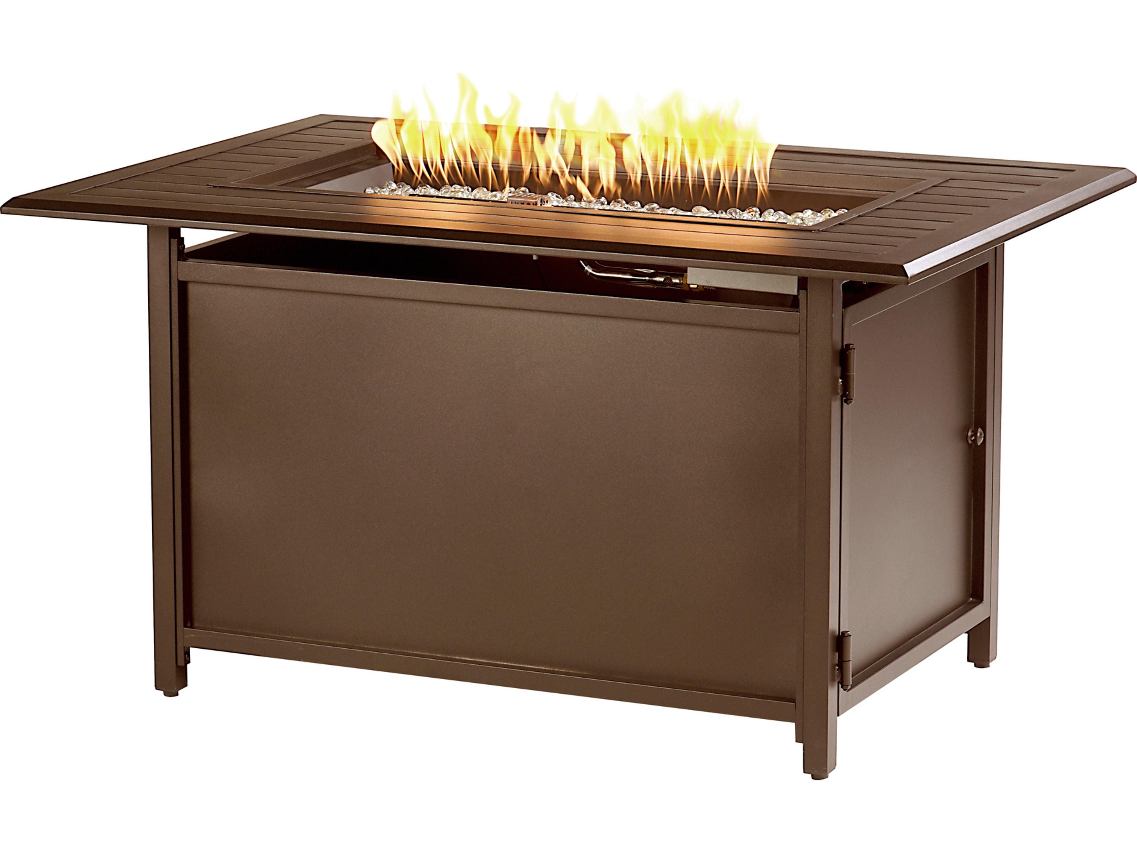 Rectangular Aluminum Propane Patio Fire Pit Table
