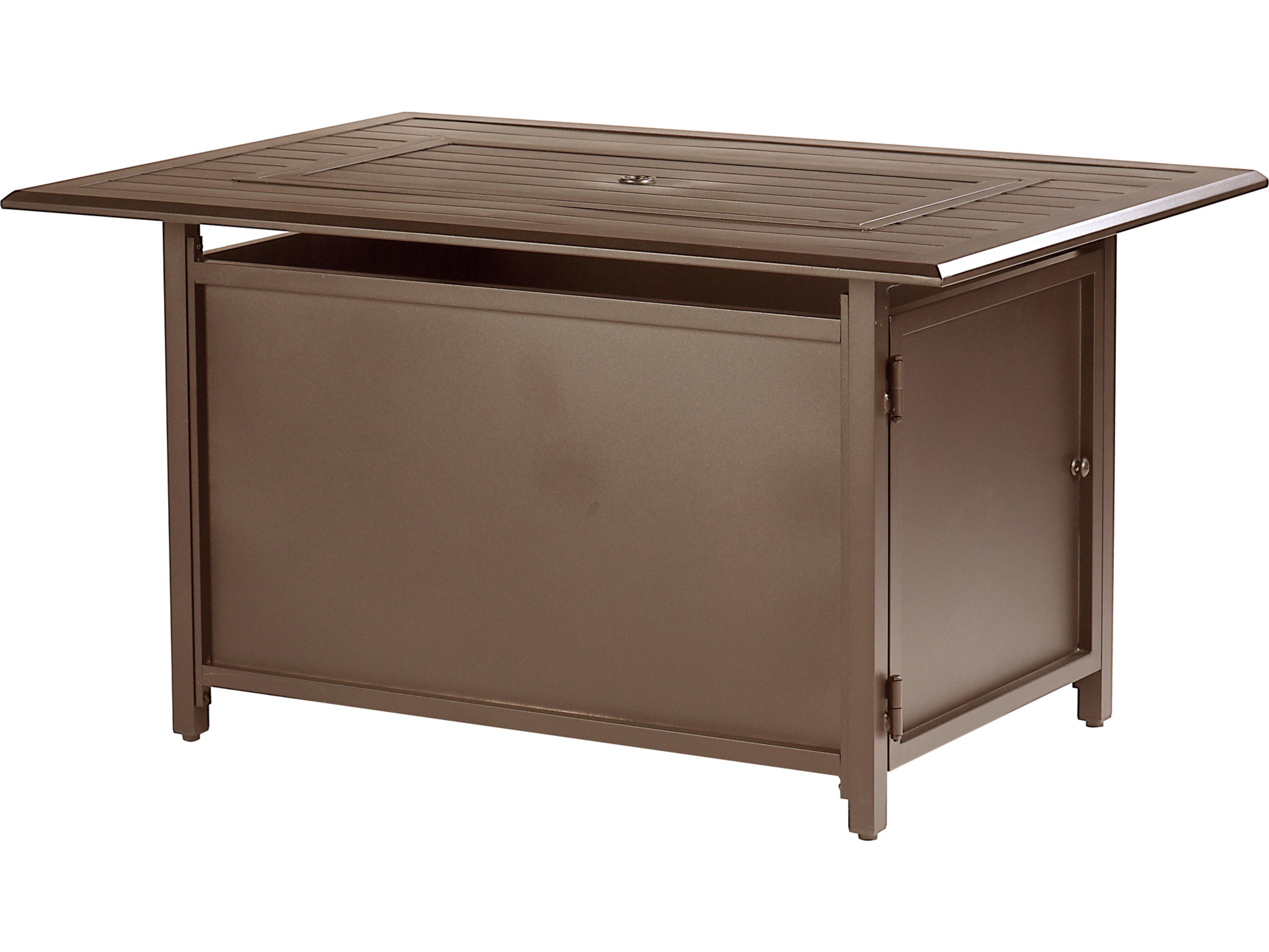 Oakland Living Rectangular Aluminum Propane Patio Fire Pit Table