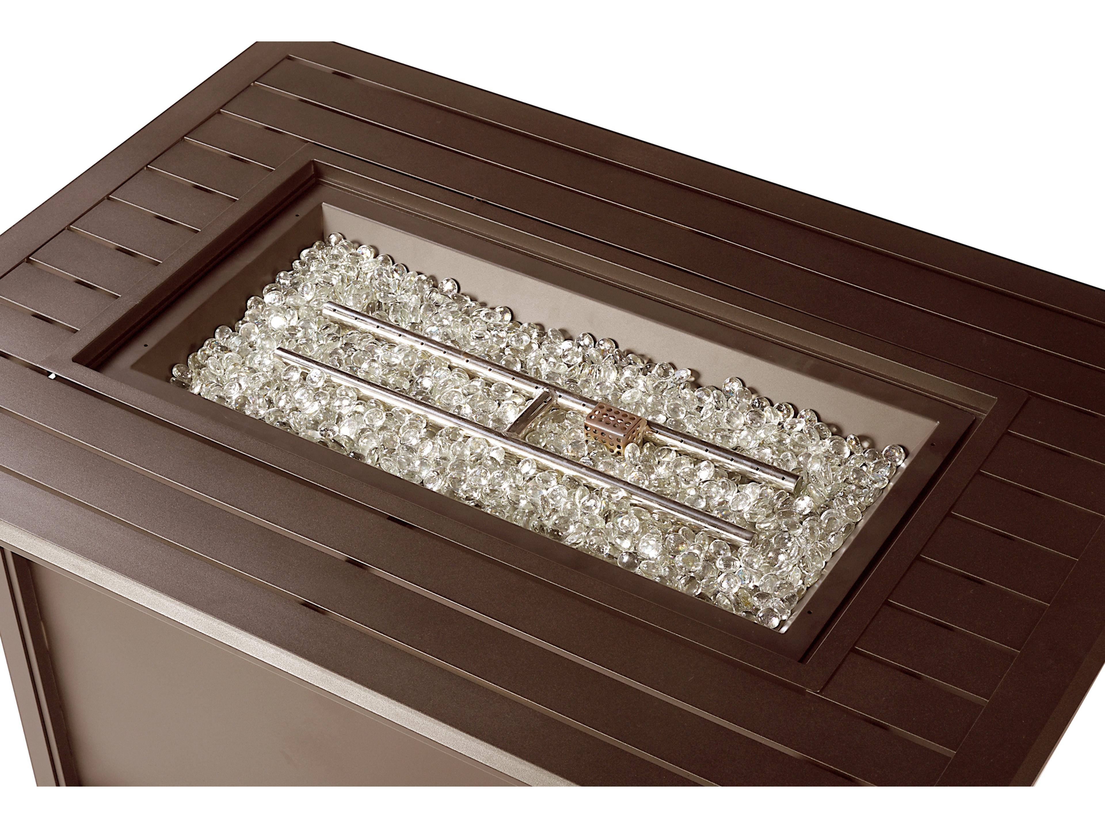 Oakland Living Rectangular Aluminum Propane Patio Fire Pit Table