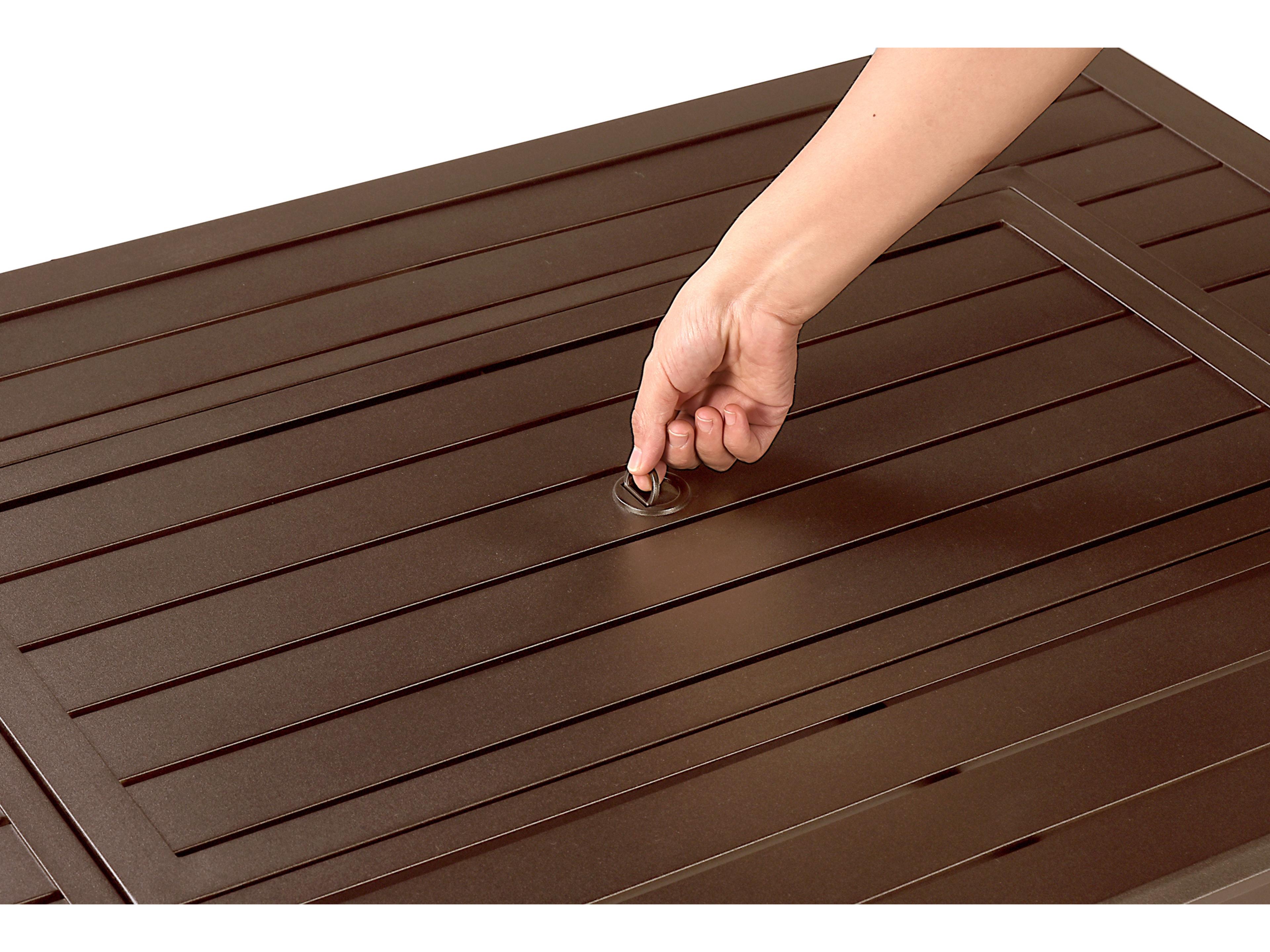 Oakland Living Rectangular Aluminum Propane Patio Fire Pit Table