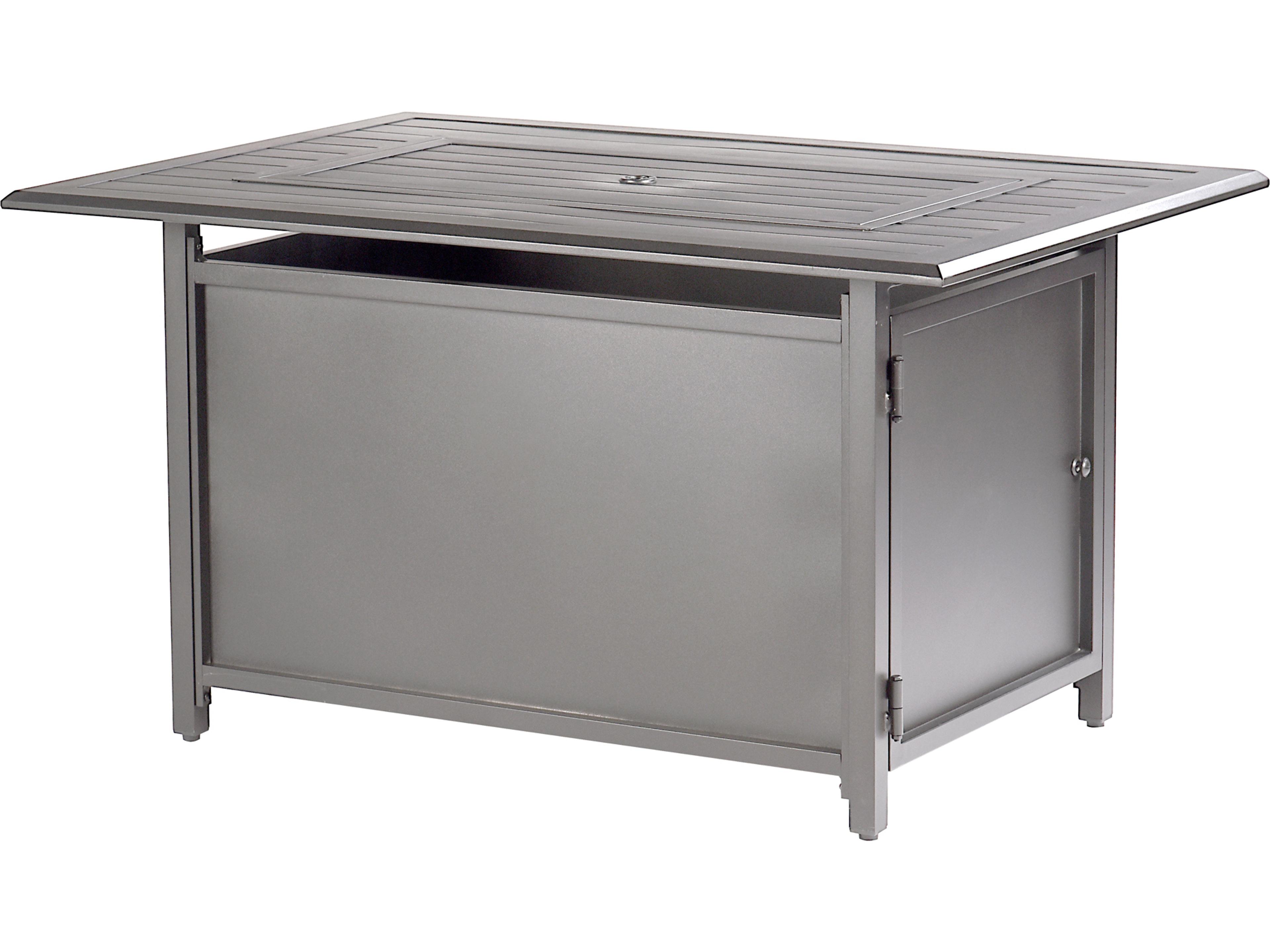 Oakland Living Rectangular Aluminum Propane Outdoor Fire Pit Table