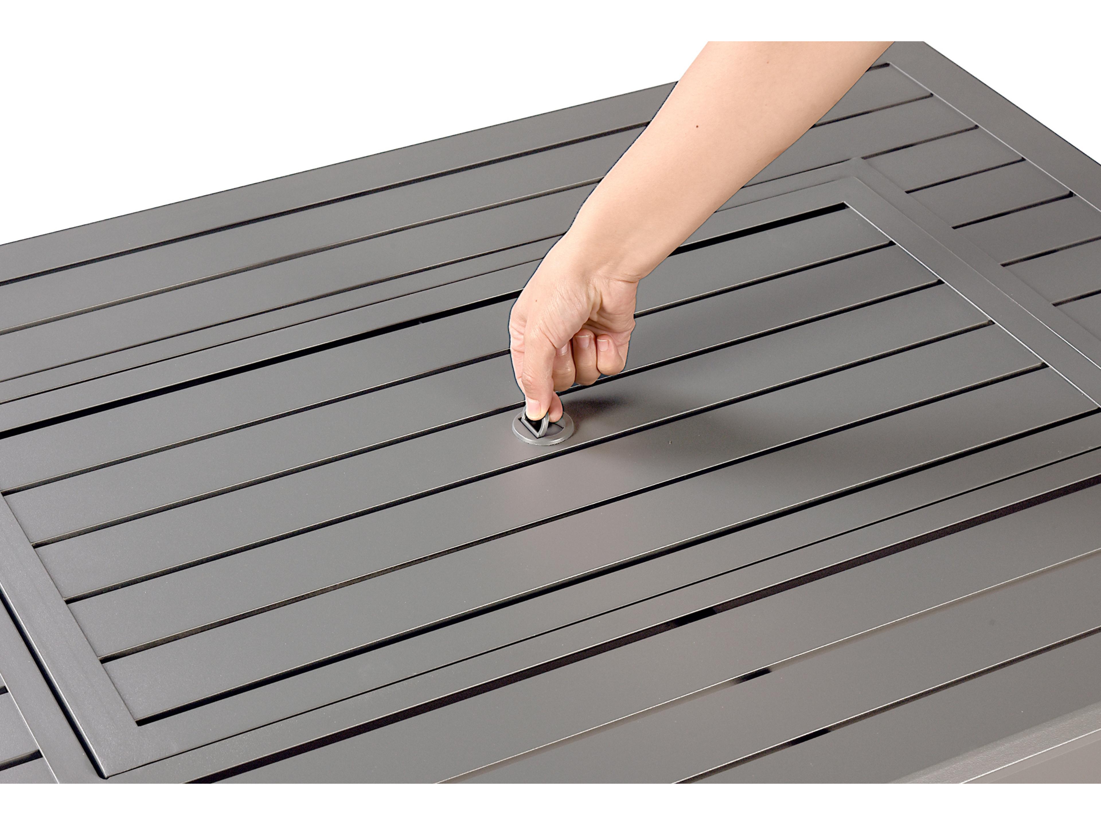 Oakland Living Rectangular Aluminum Propane Outdoor Fire Pit Table