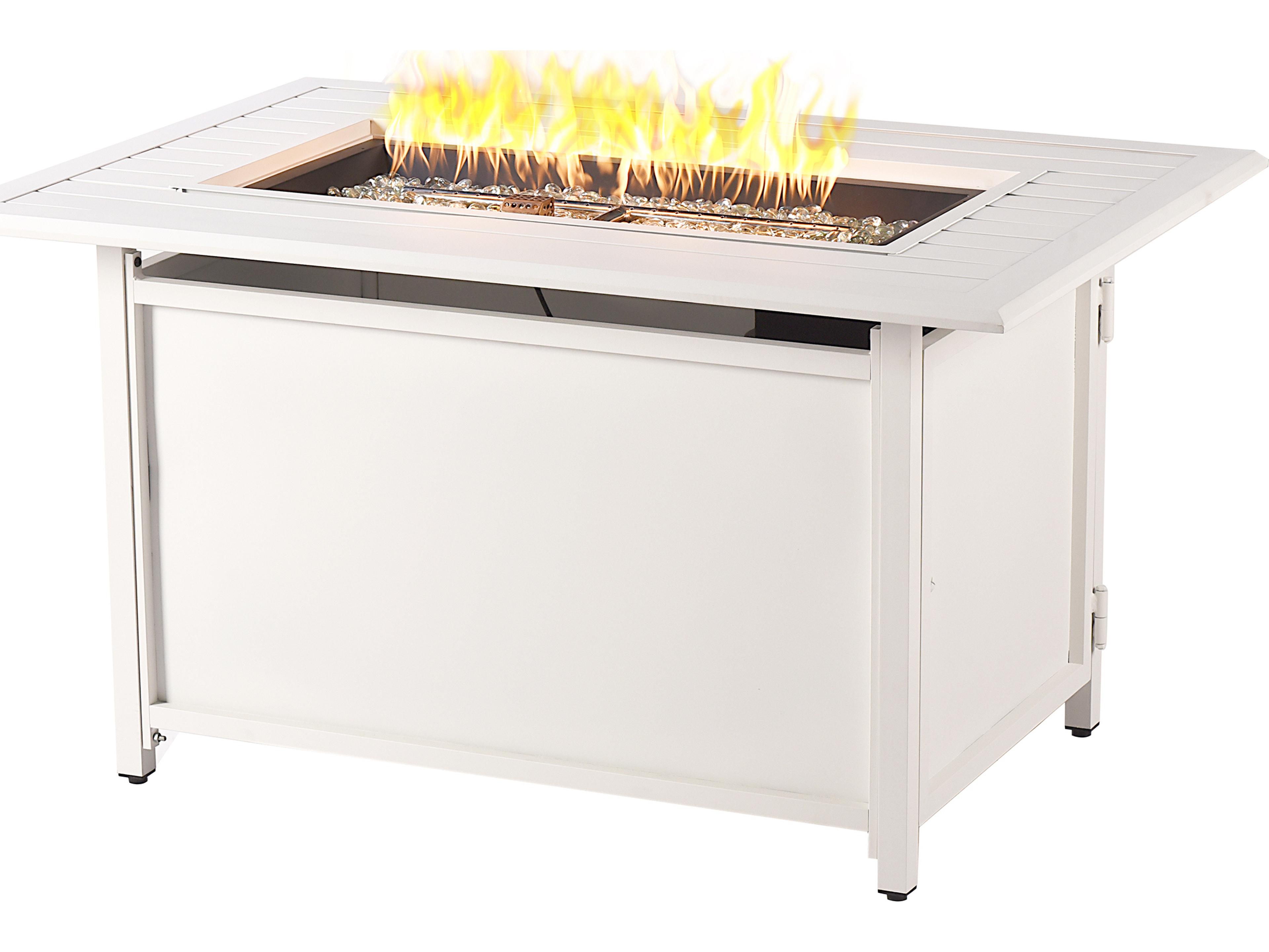 Rectangular Aluminum Propane Outdoor Patio Fire Pit Table