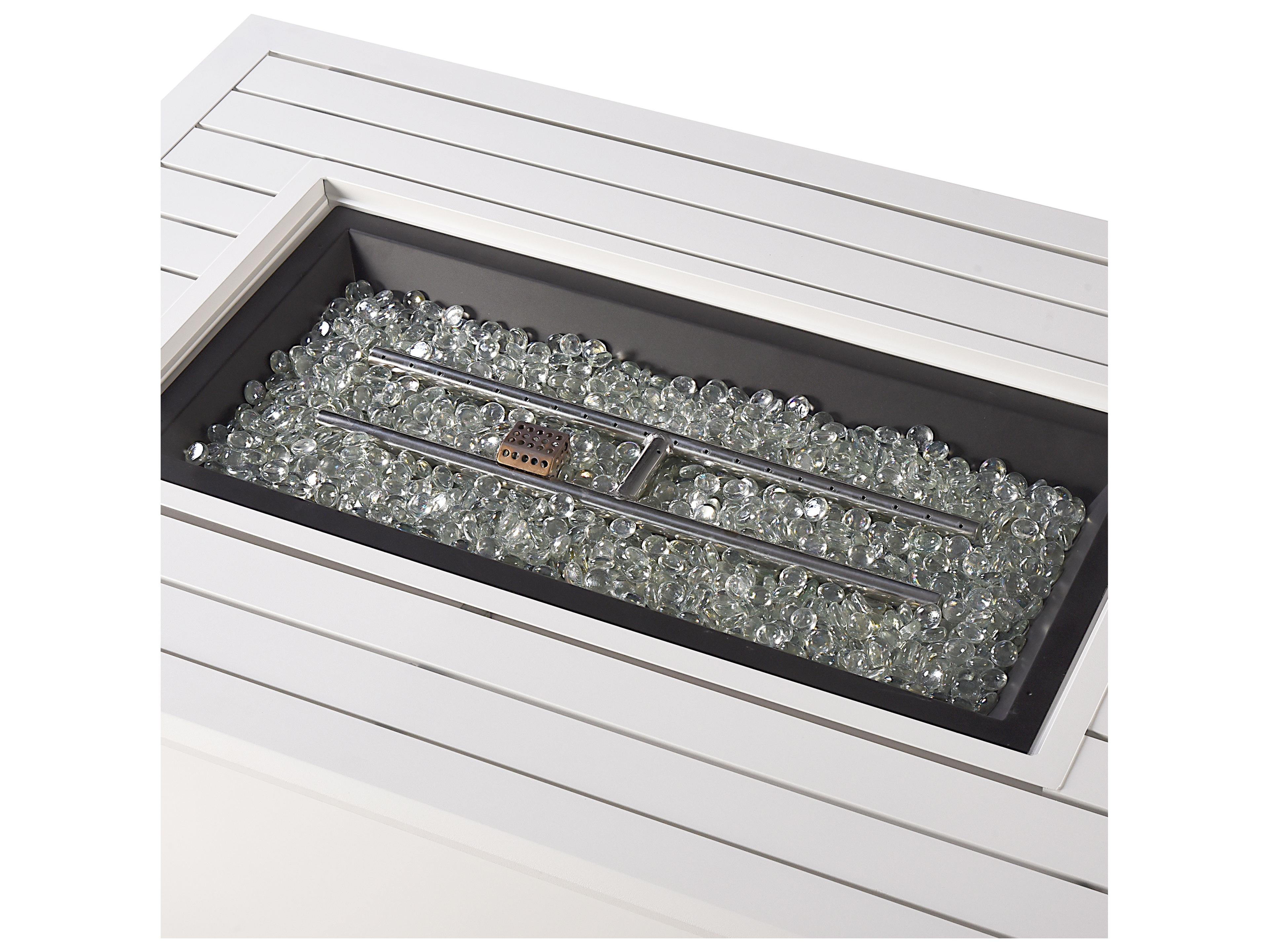 Oakland Living Rectangular Aluminum Propane Outdoor Patio Fire Pit Table