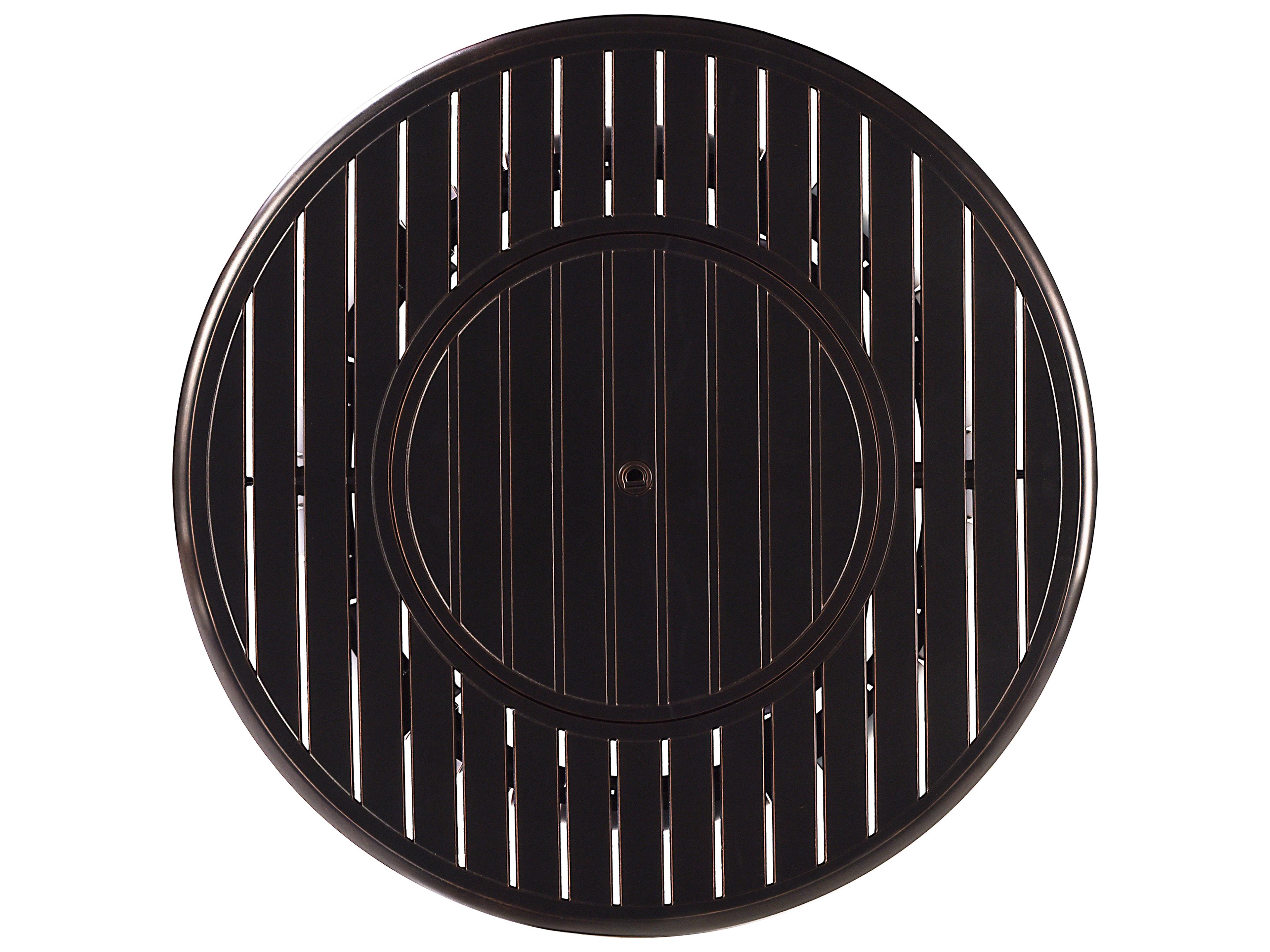 Oakland Living Aluminum Round Propane Patio Fire Pit Table with Fire Beads