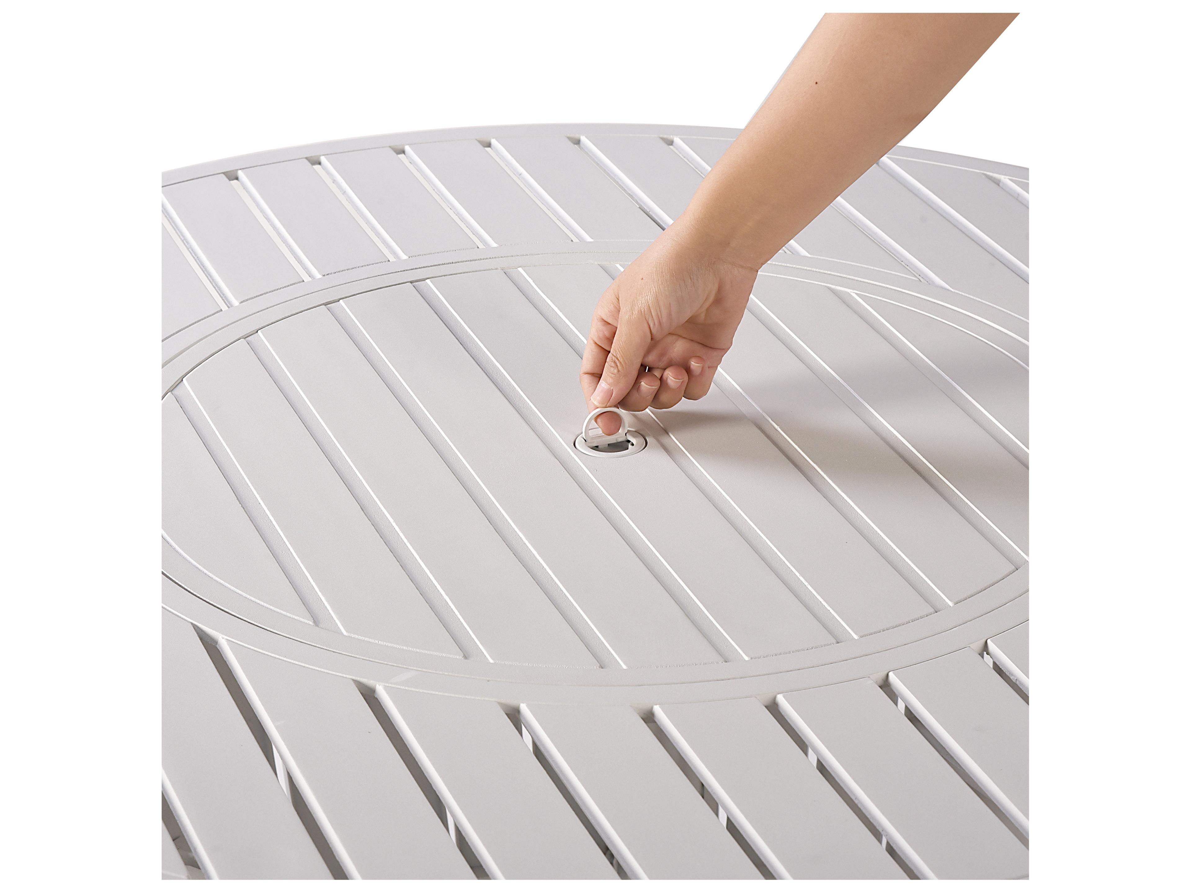 Oakland Living Round Aluminum Propane Patio Fire Pit Table with Glass Beads