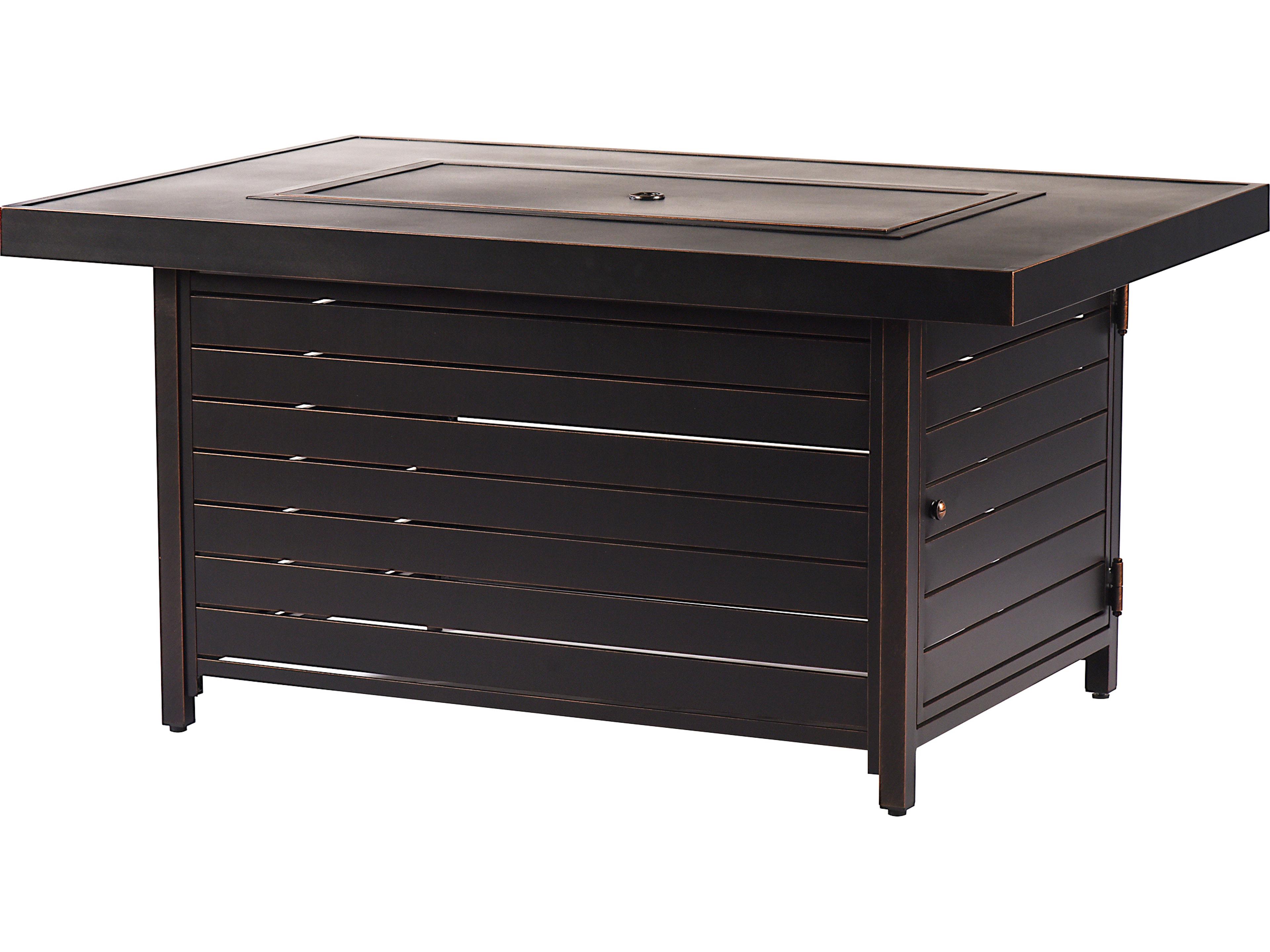 Oakland Living Rectangular Aluminum Propane Outdoor Fire Pit Table