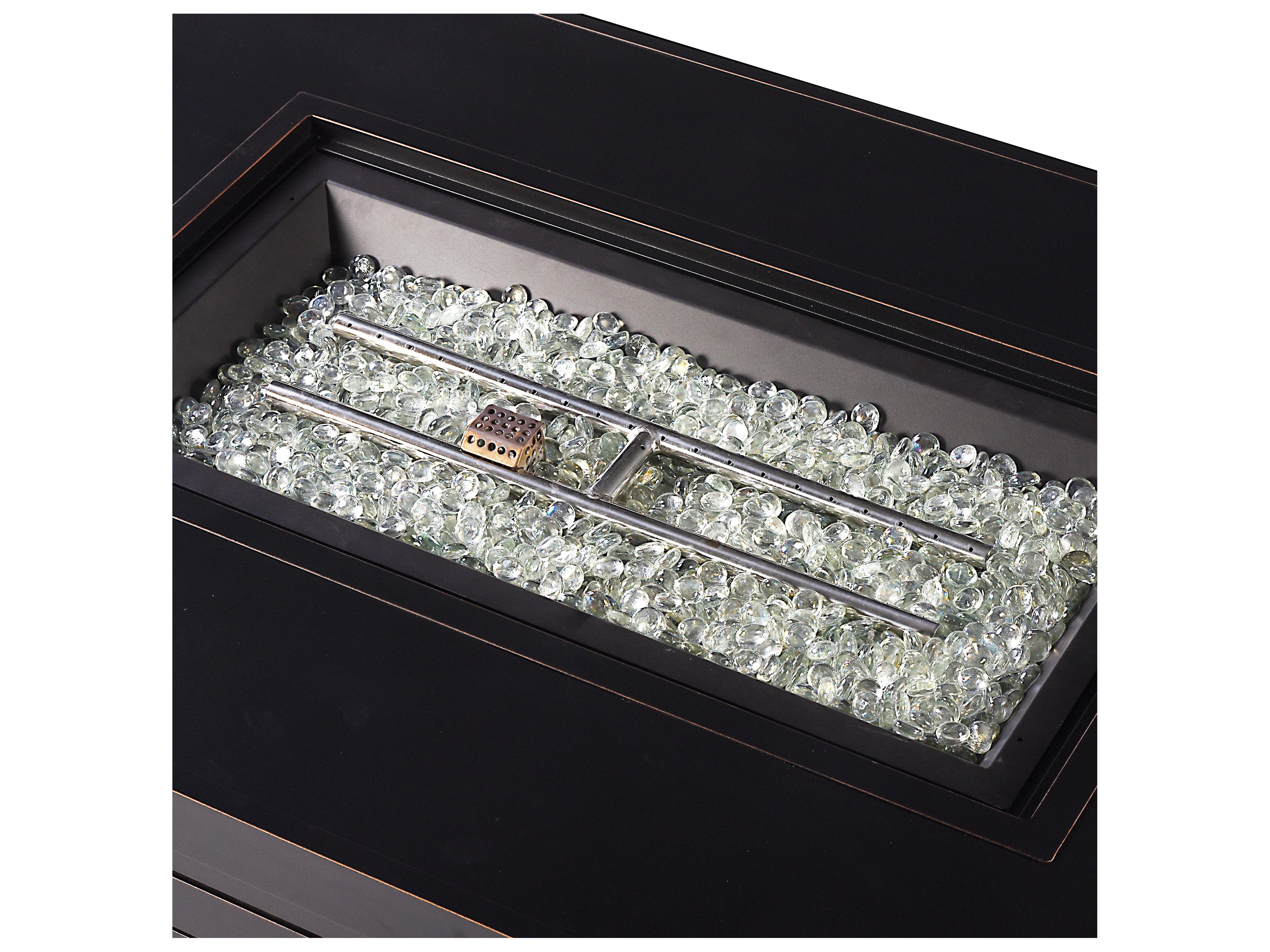 Oakland Living Rectangular Aluminum Propane Outdoor Fire Pit Table