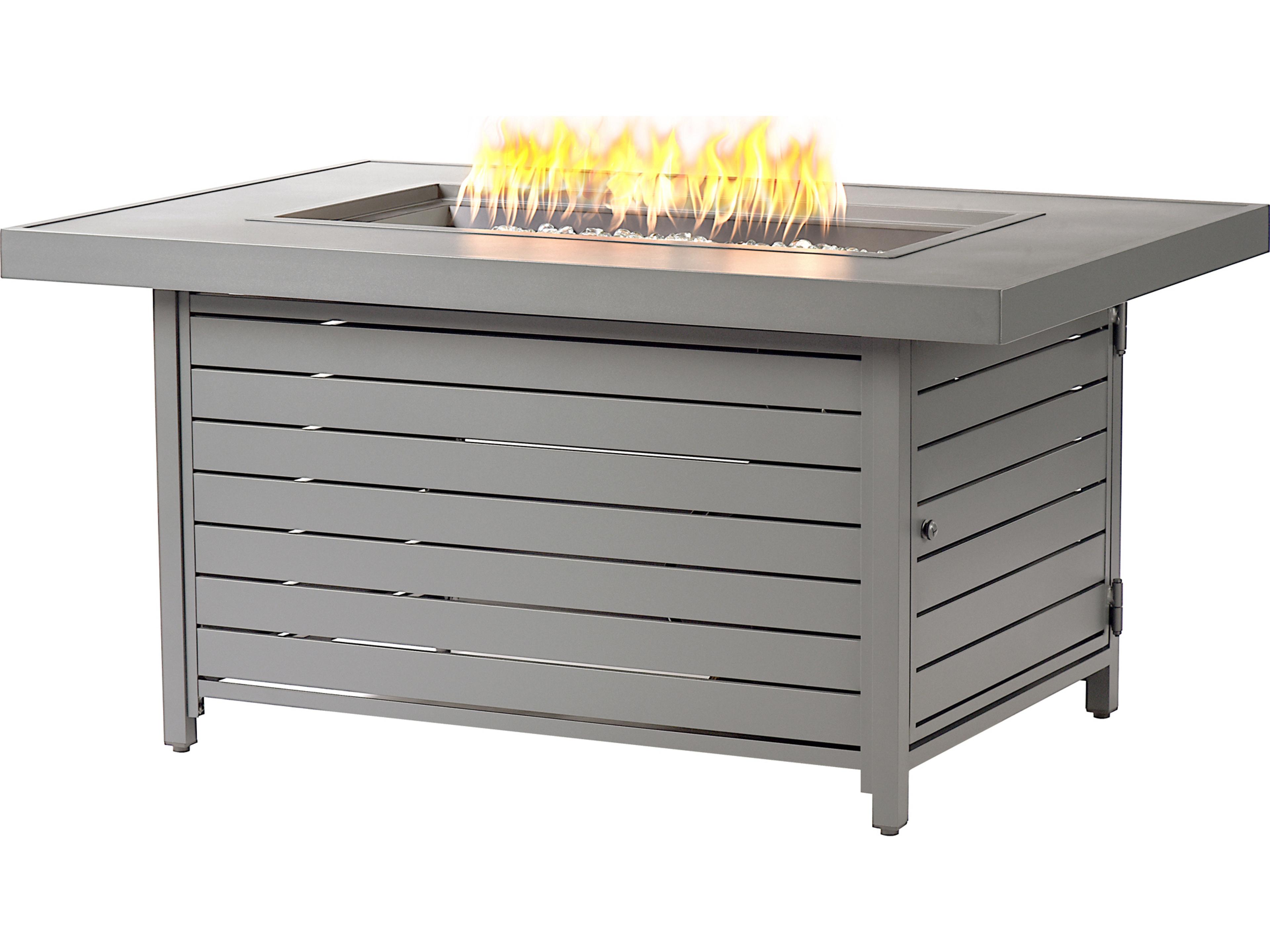 Rectangular Aluminum Propane Patio Fire Pit Table