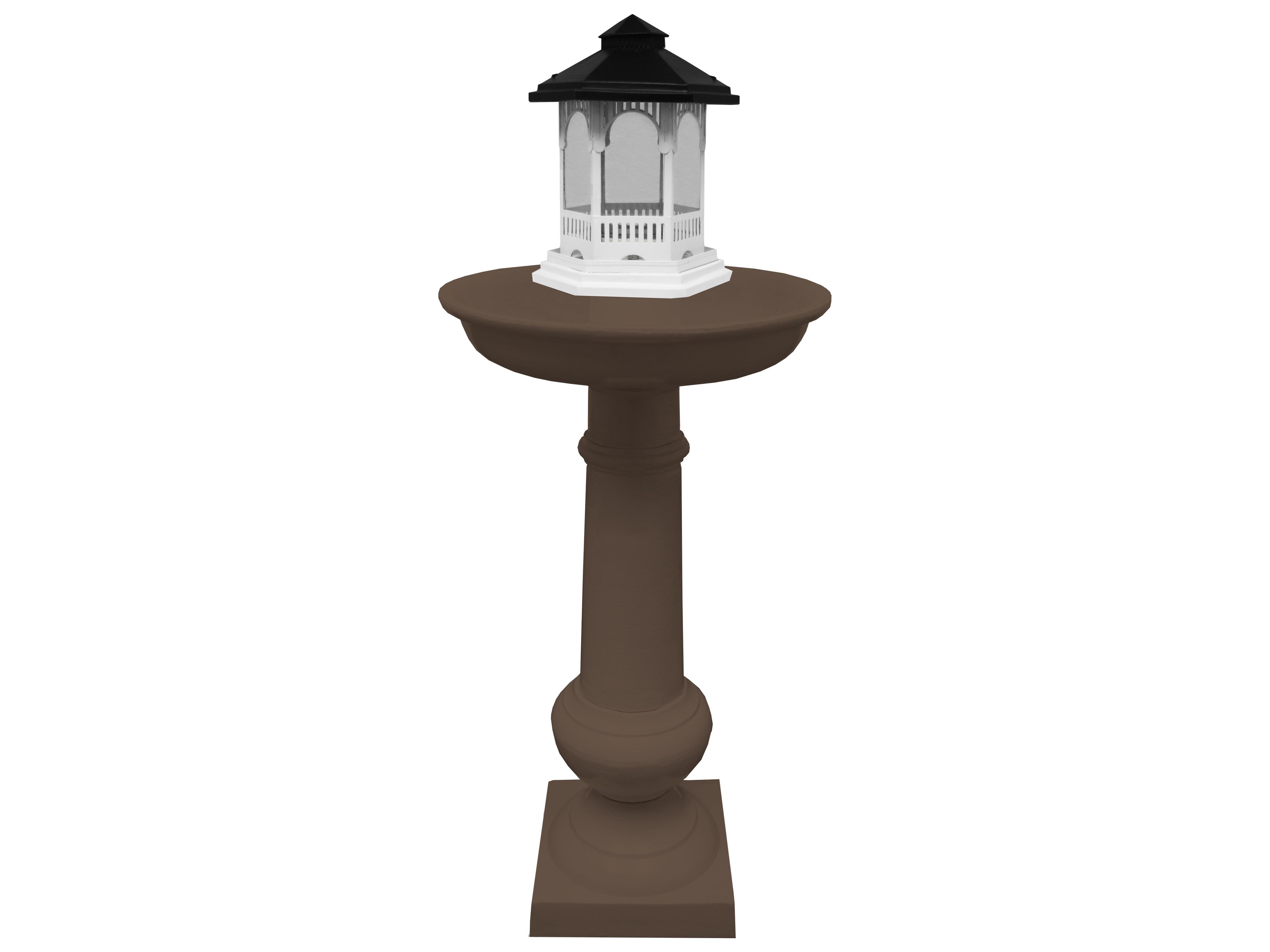 Oakland Living Modern Round Cast Aluminum 40'' Brown Bird Bath and Bird Feeder Combo