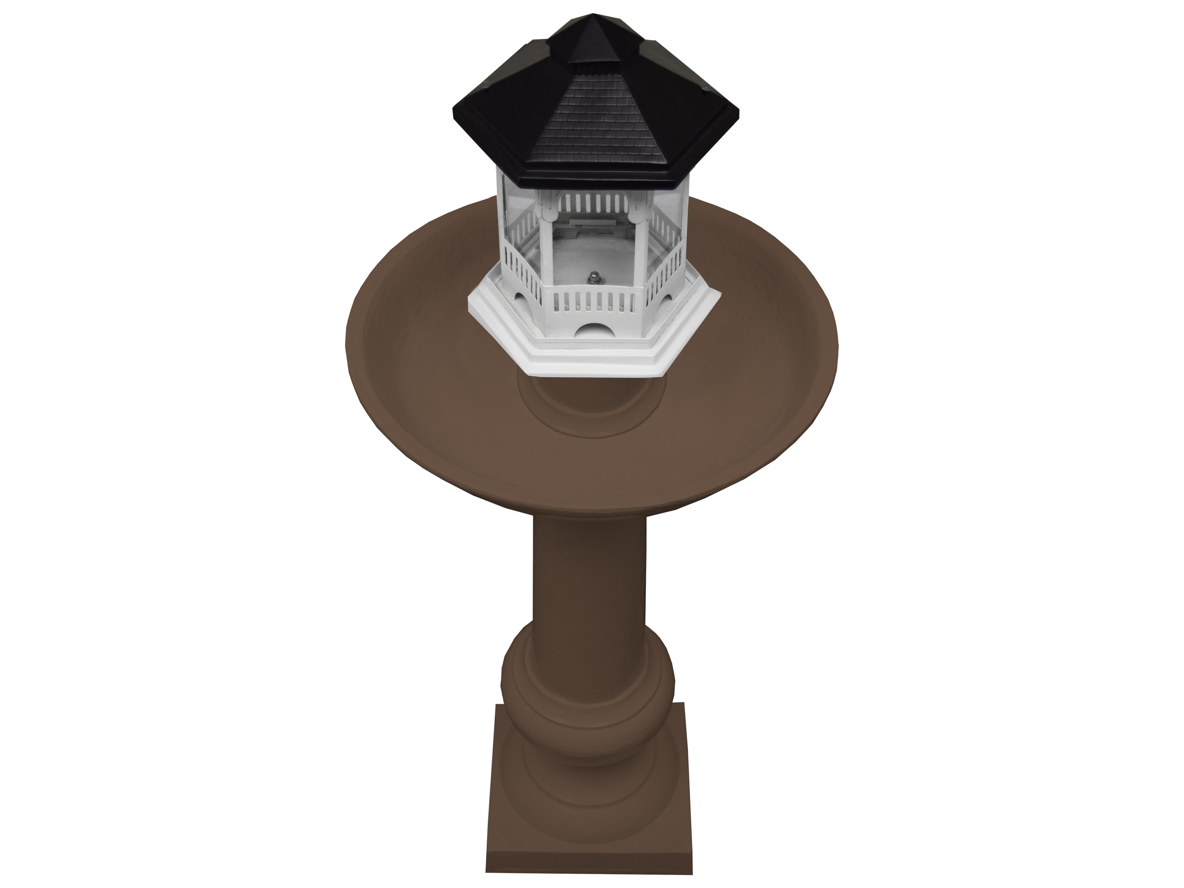 Oakland Living Modern Round Cast Aluminum 40'' Brown Bird Bath and Bird Feeder Combo