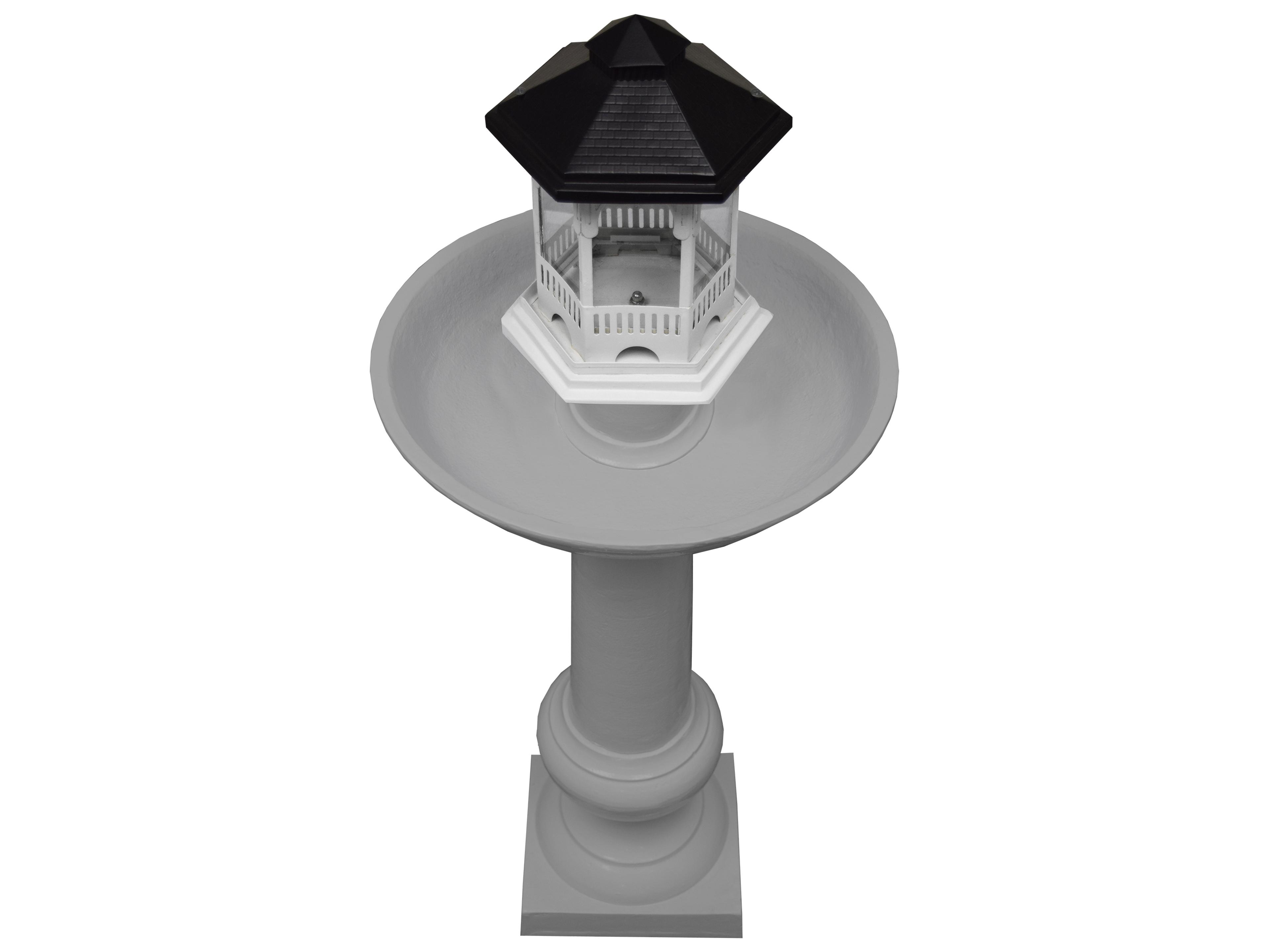 Oakland Living Modern Round Cast Aluminum 40'' Grey Bird Bath and Bird Feeder Combo