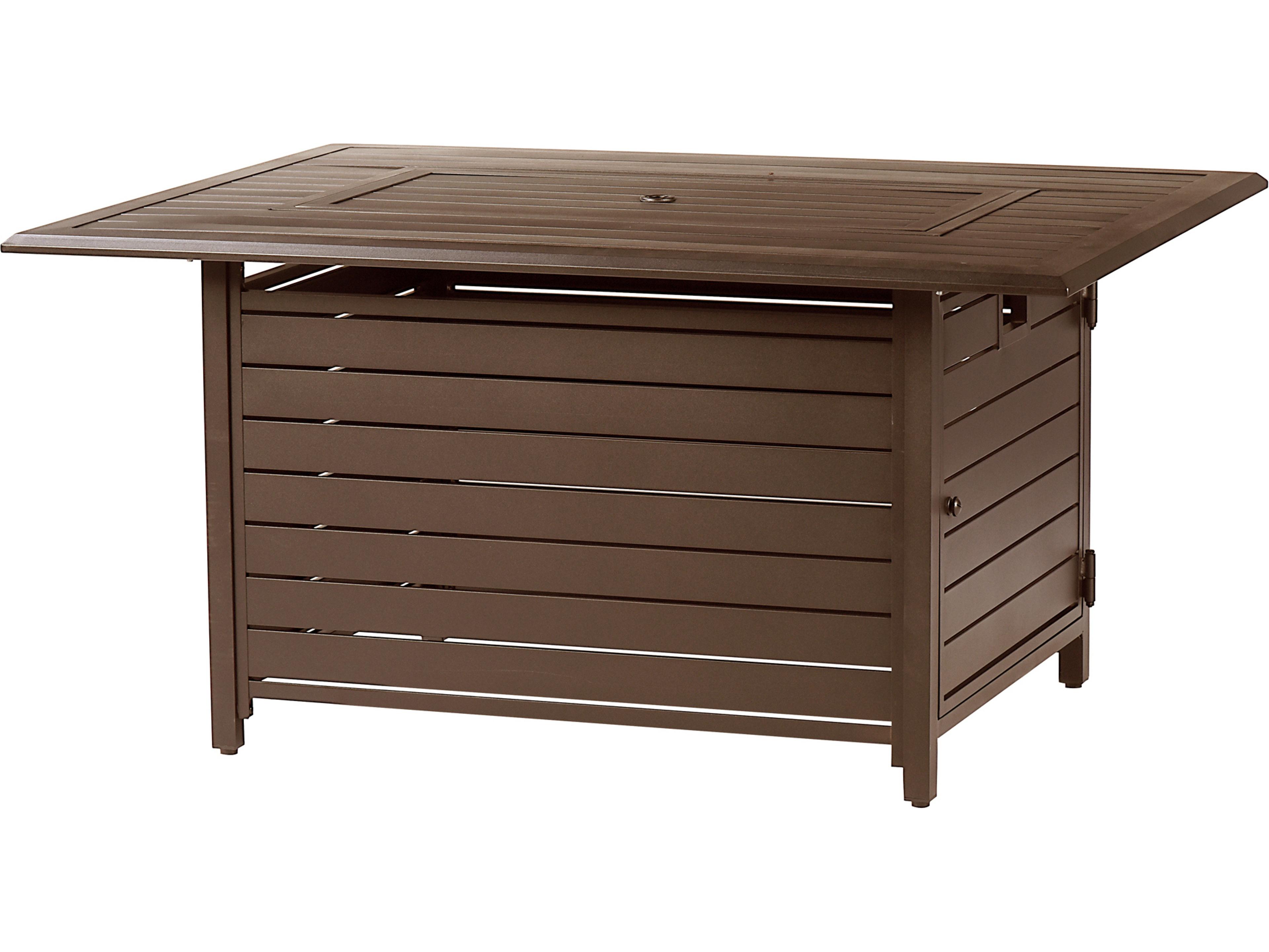 Oakland Living Rectangular Aluminum Propane Patio Fire Pit Table