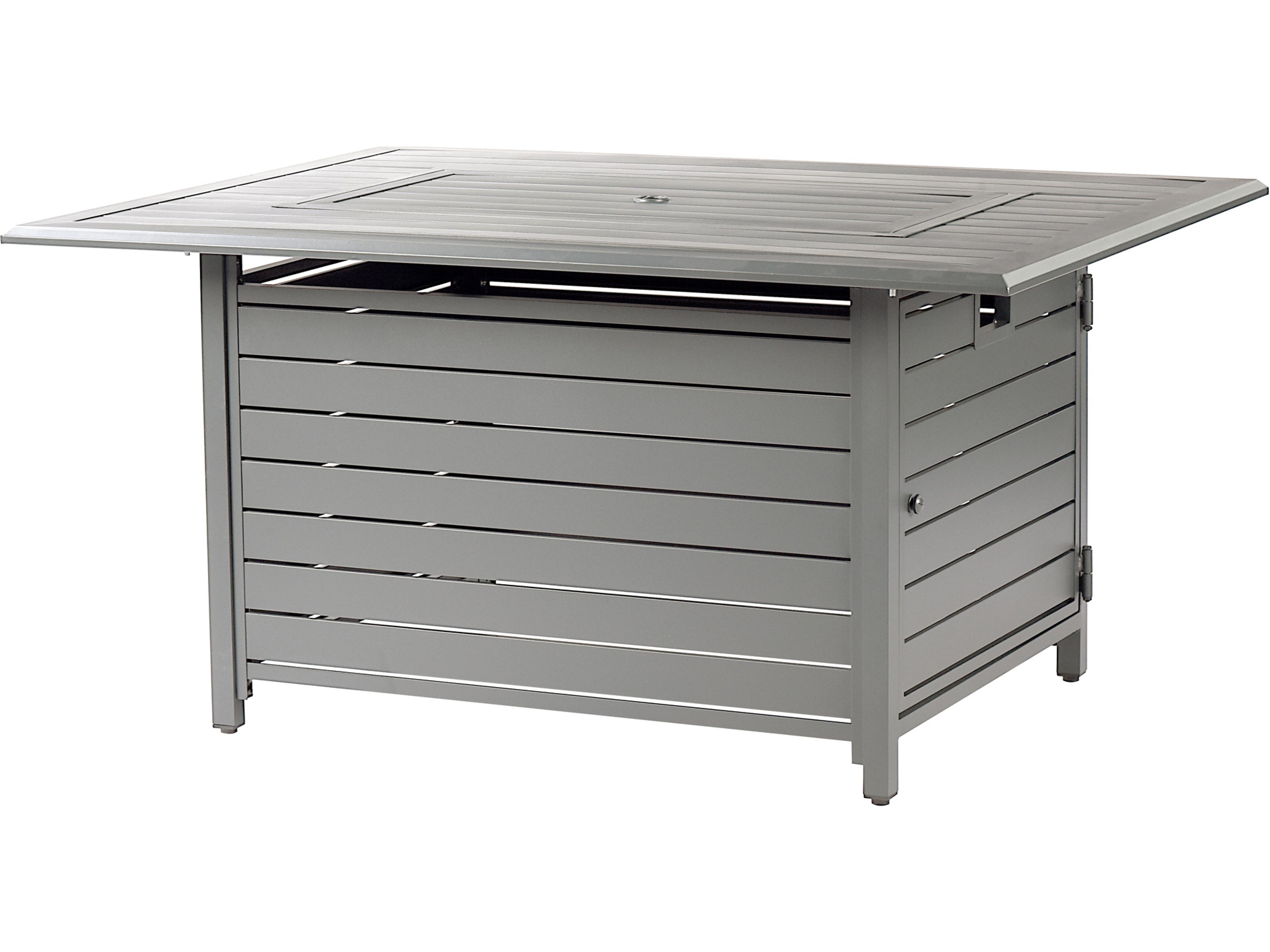 Oakland Living Rectangular Aluminum Propane Outdoor Fire Pit Table