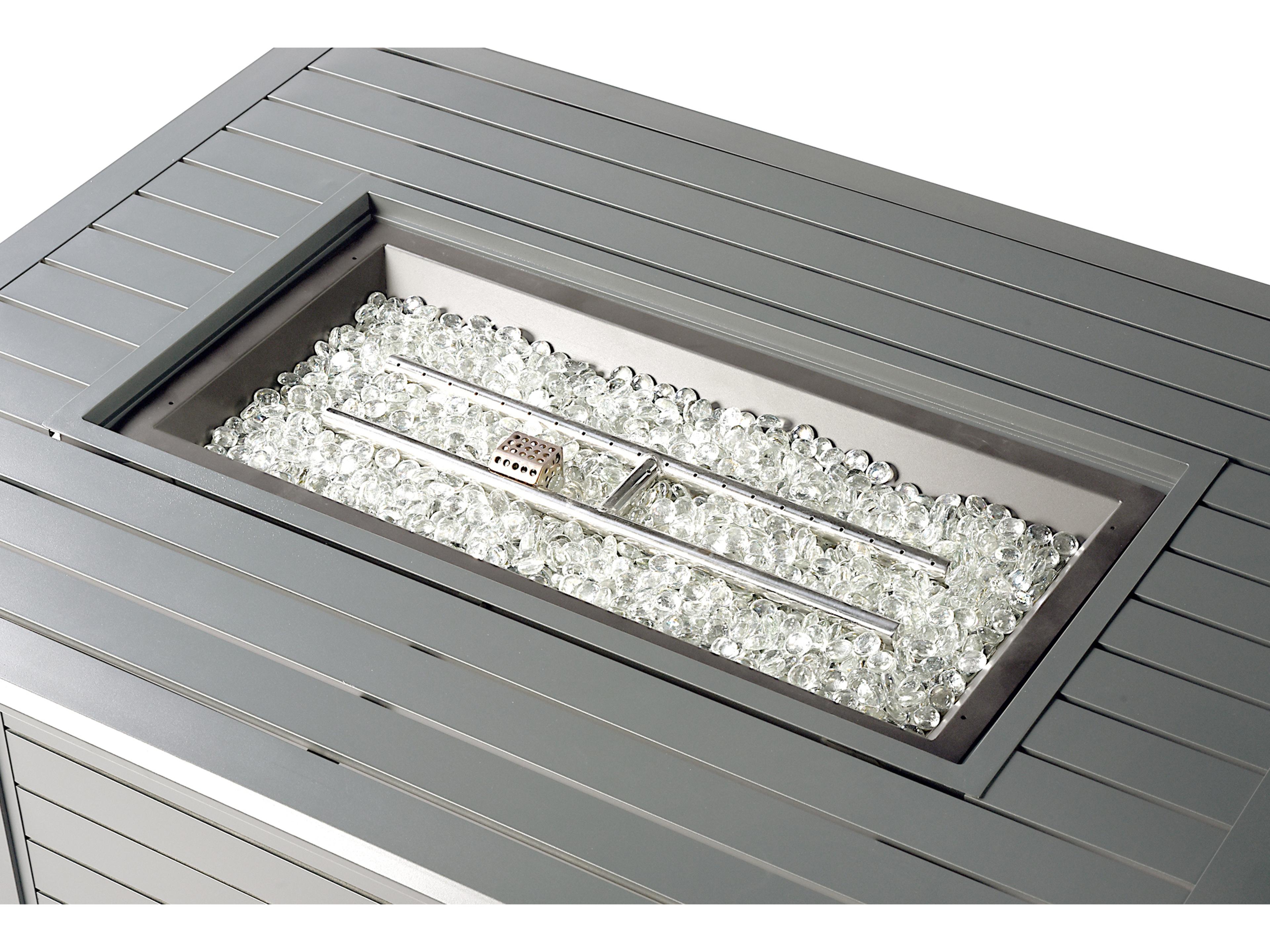 Oakland Living Rectangular Aluminum Propane Outdoor Fire Pit Table