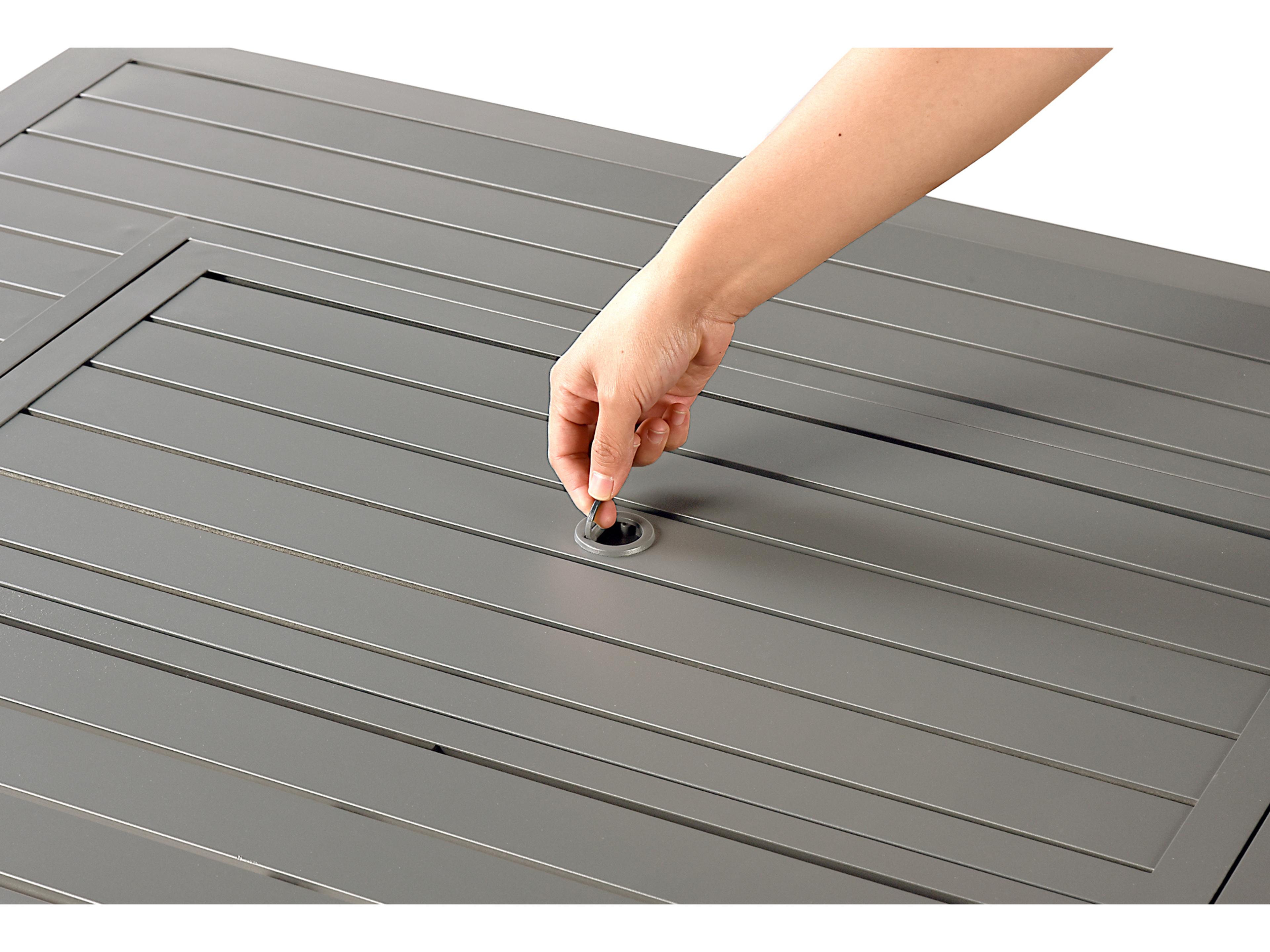 Oakland Living Rectangular Aluminum Propane Outdoor Fire Pit Table