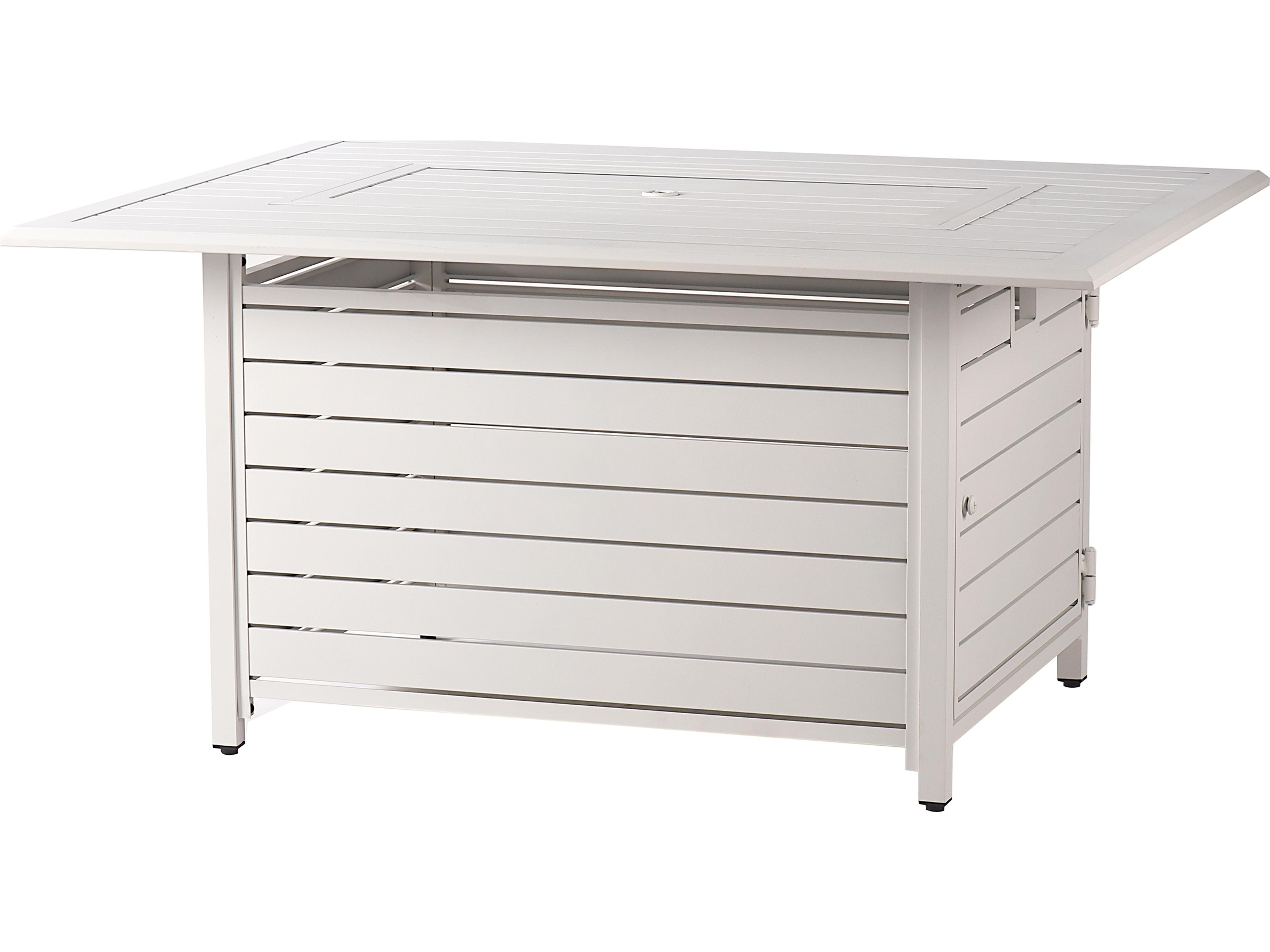 Oakland Living Rectangular Aluminum Propane Outdoor Patio Fire Pit Table