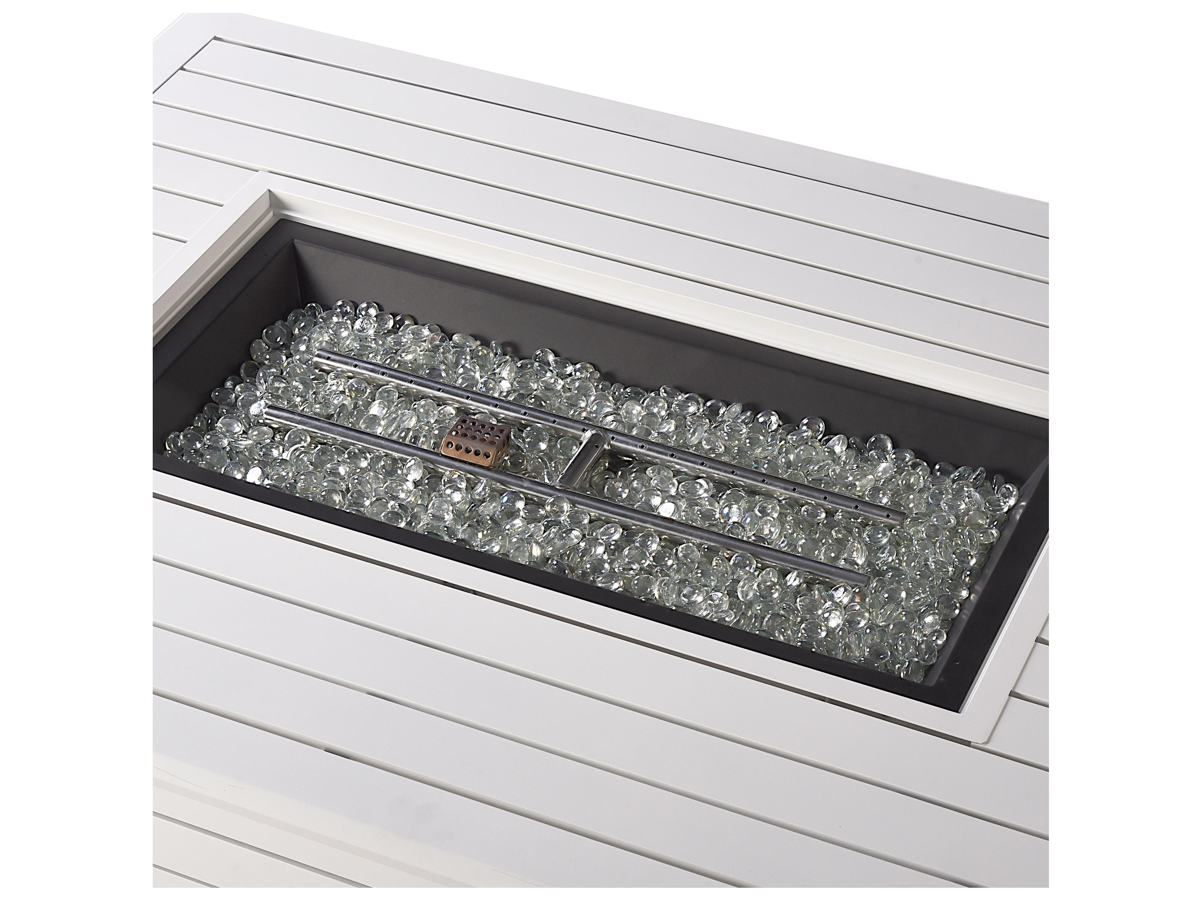 Oakland Living Rectangular Aluminum Propane Outdoor Patio Fire Pit Table