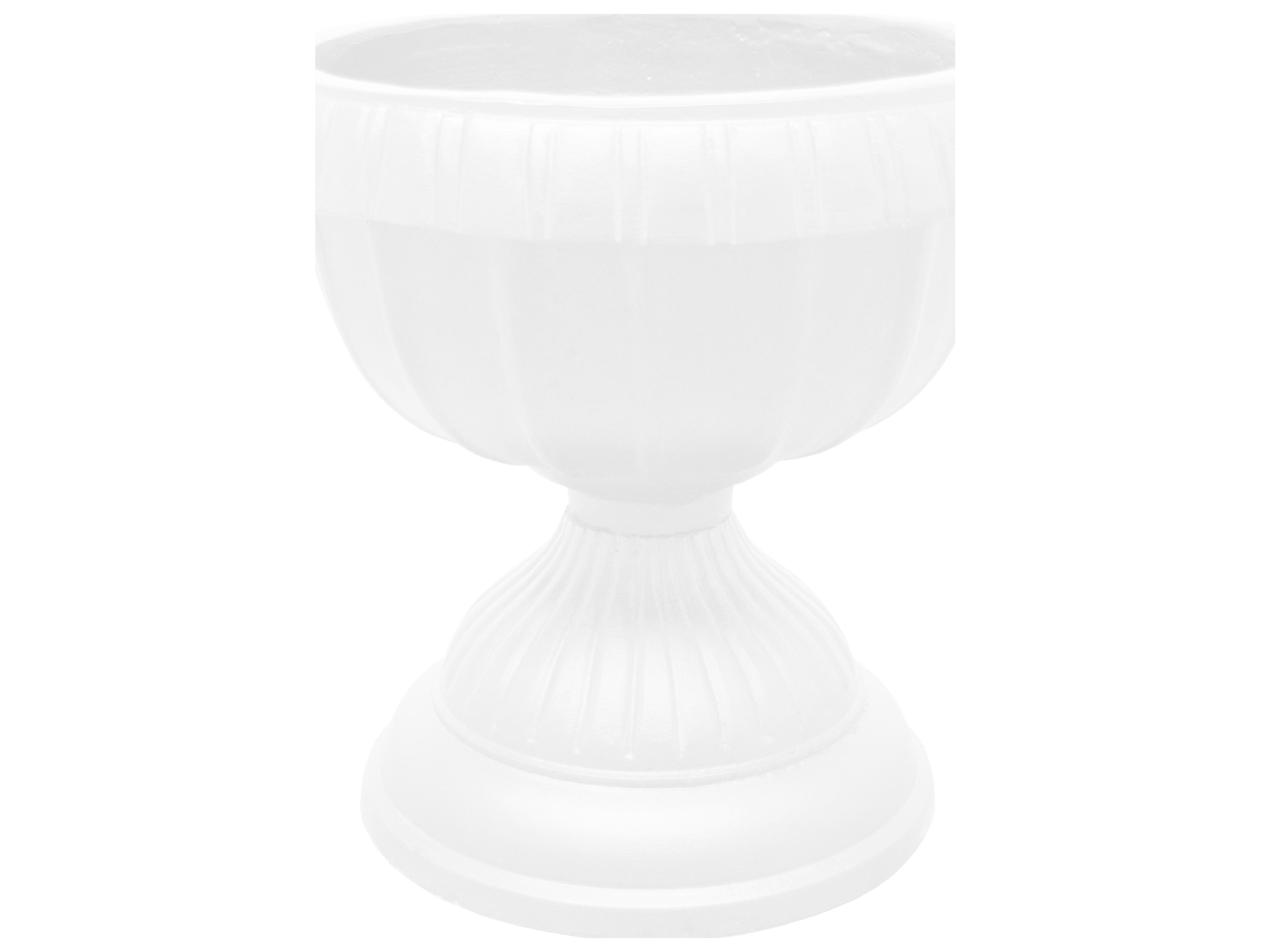 Oakland Living Ornate Round Cast Aluminum 35'' White Bird Bath and Planter Vase Combo