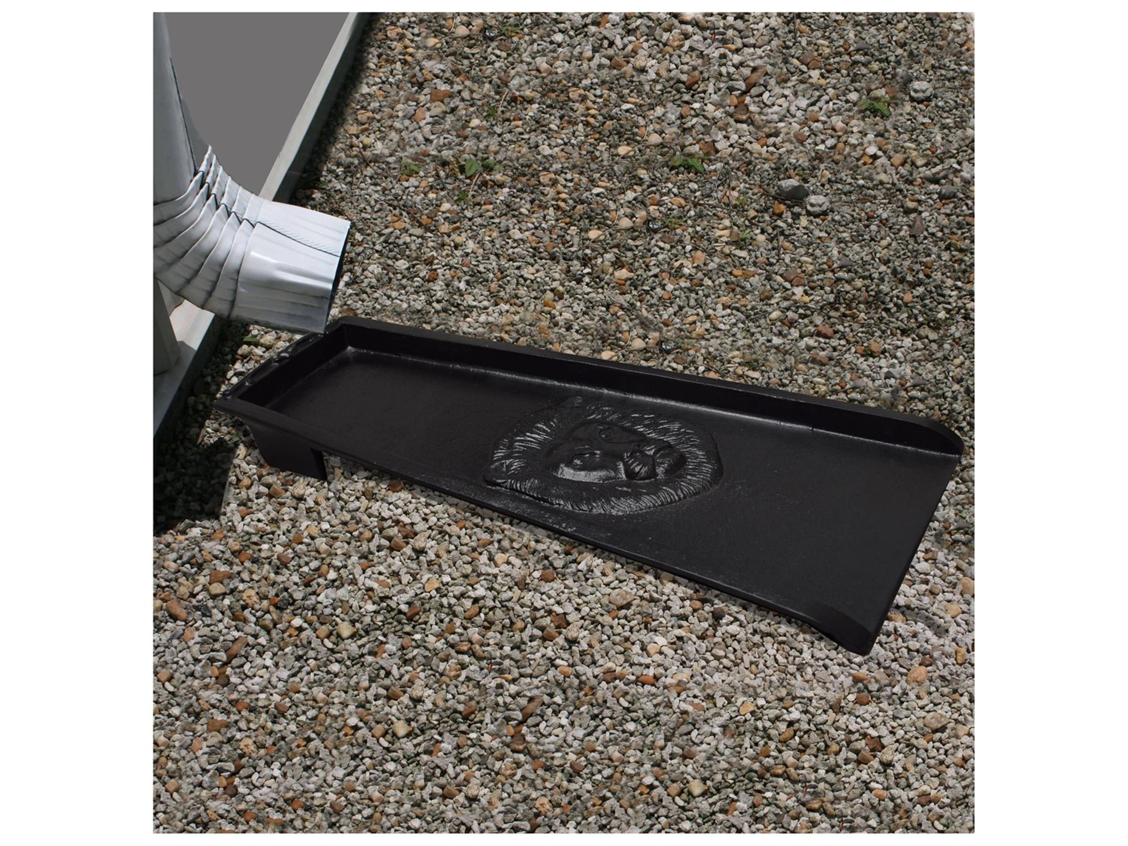 Oakland Living Black Lion Cast Aluminum Downspout Gutter 24'' Splash Block