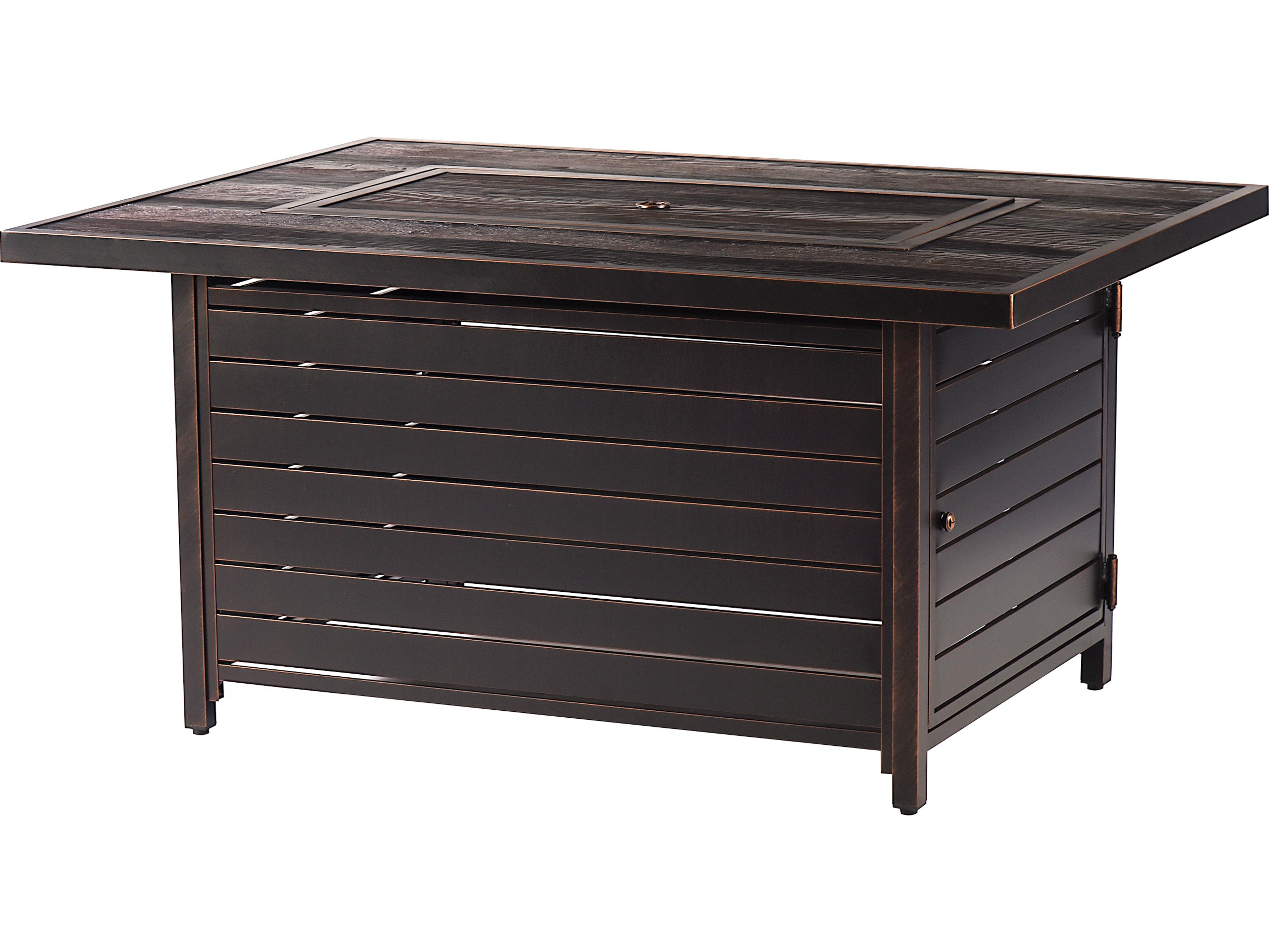 Oakland Living Rectangular Aluminum Propane Outdoor Fire Pit Table