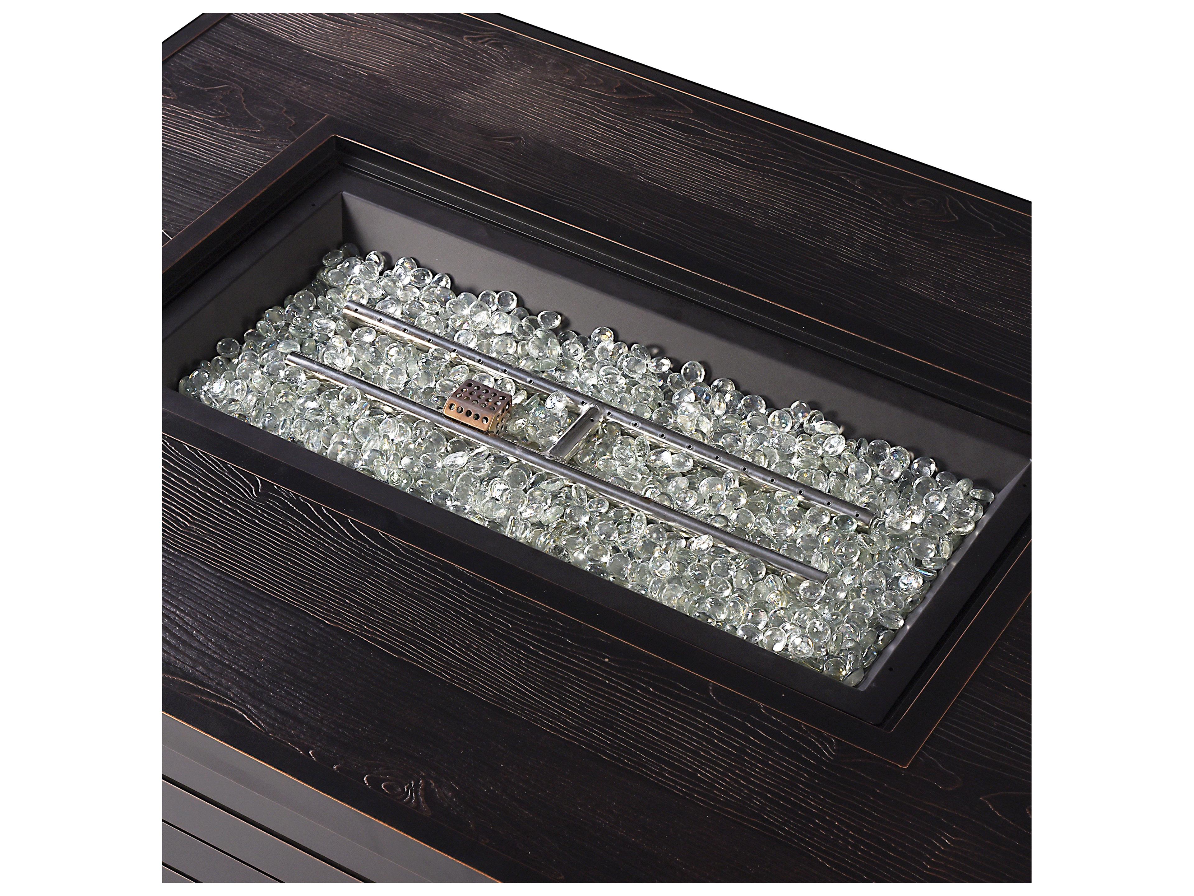 Oakland Living Rectangular Aluminum Propane Outdoor Fire Pit Table