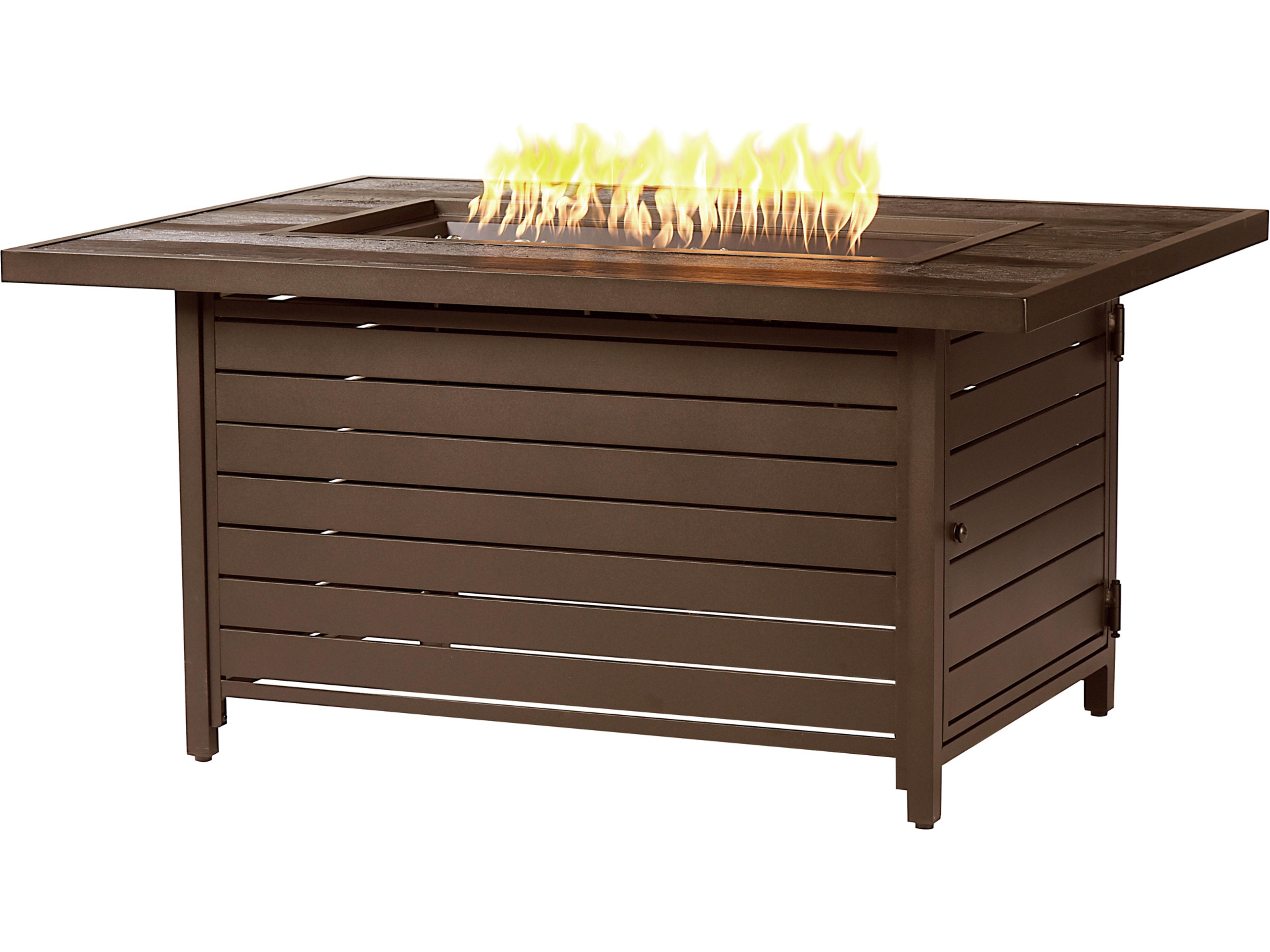 Rectangular Aluminum Propane Outdoor Patio Fire Pit Table