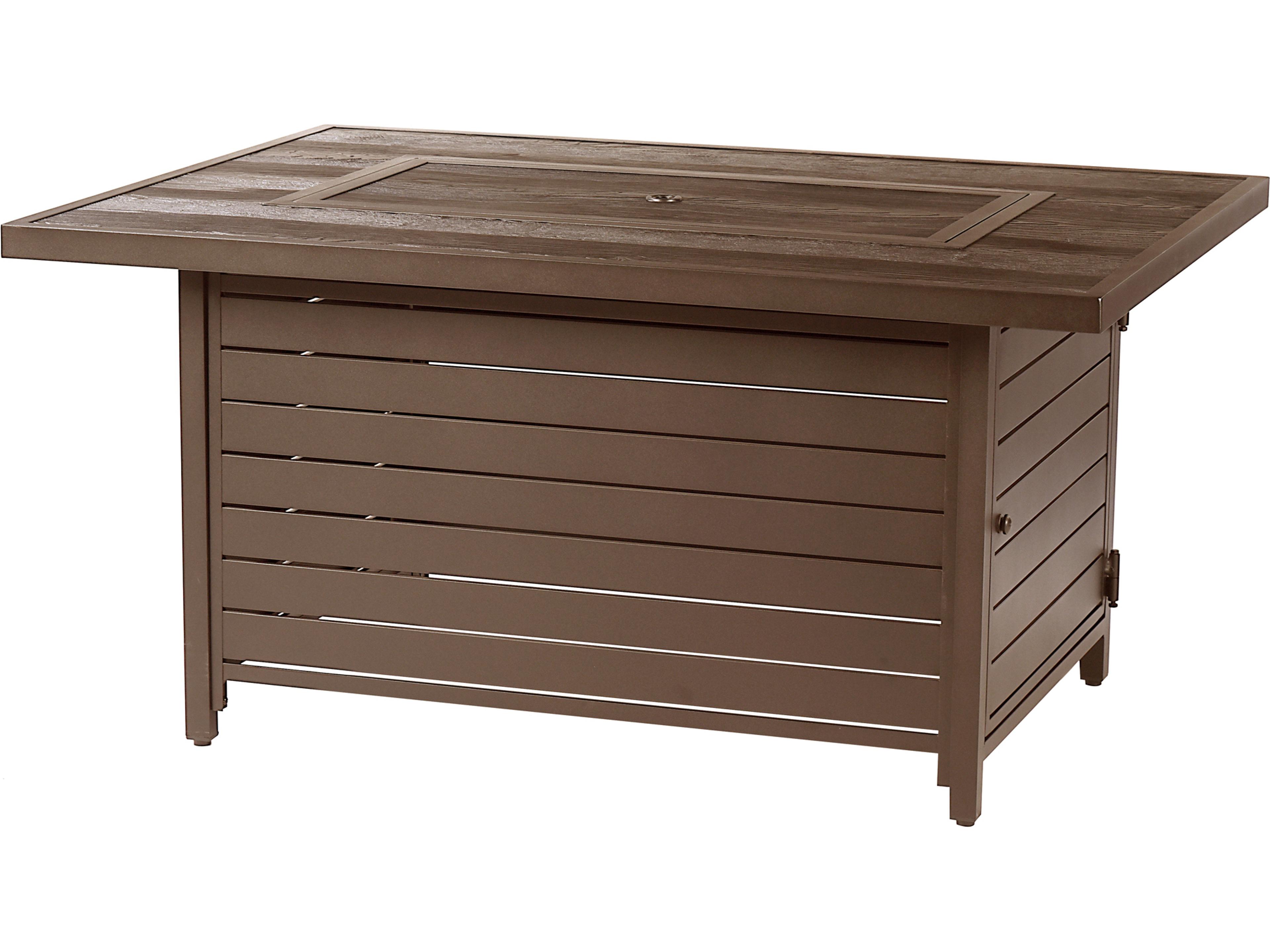 Oakland Living Rectangular Aluminum Propane Outdoor Patio Fire Pit Table