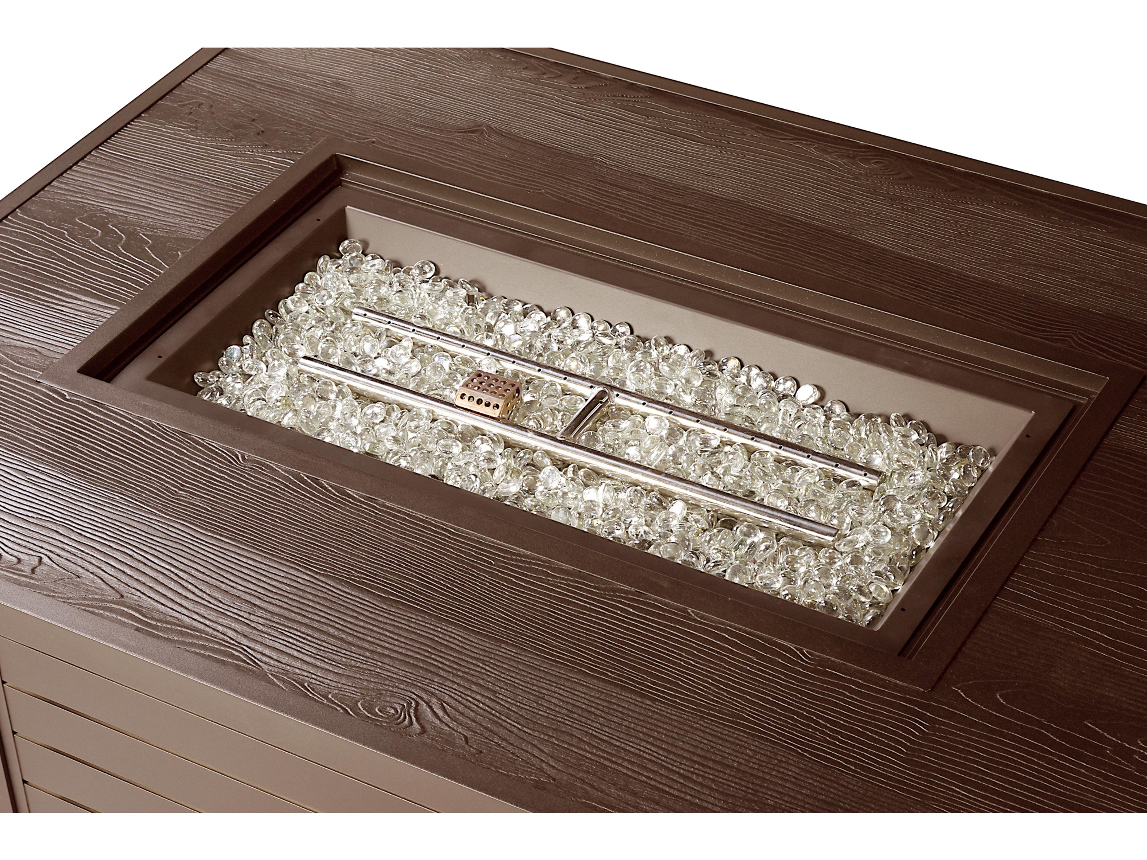 Oakland Living Rectangular Aluminum Propane Outdoor Patio Fire Pit Table