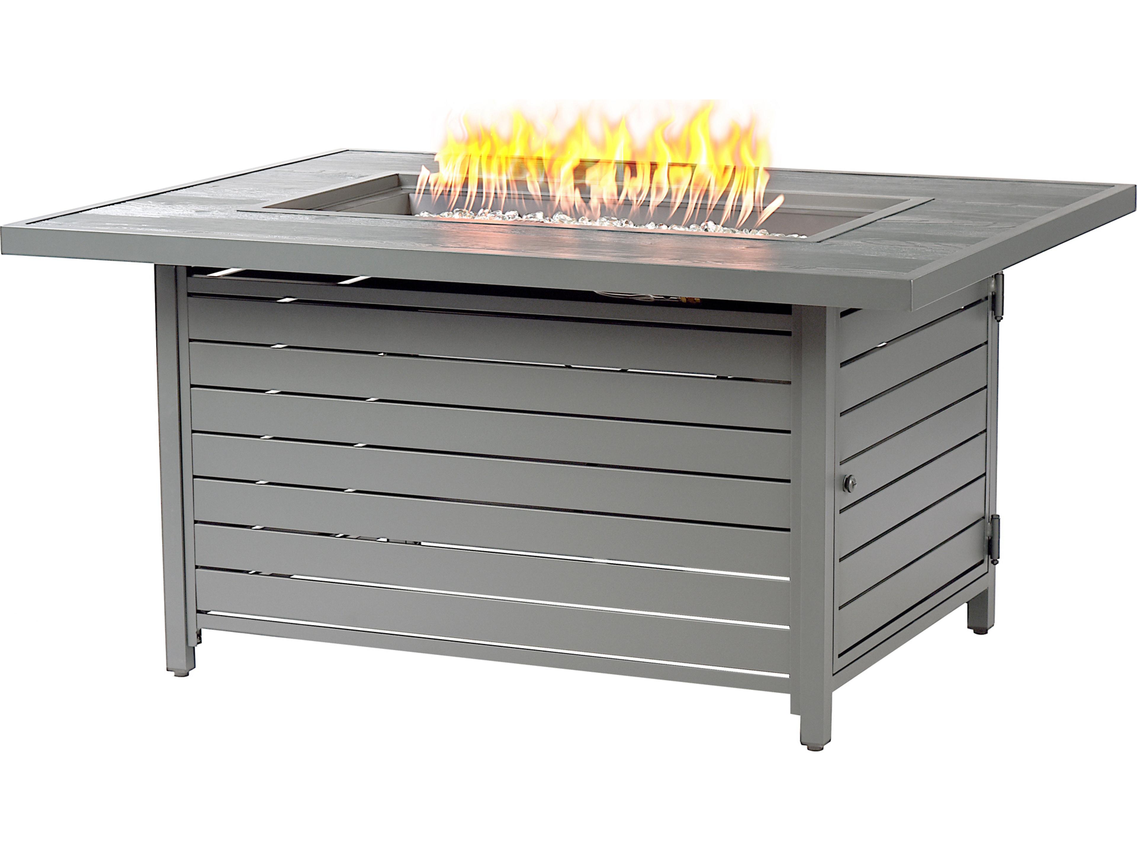 Rectangular Aluminum Propane Patio Fire Pit Table