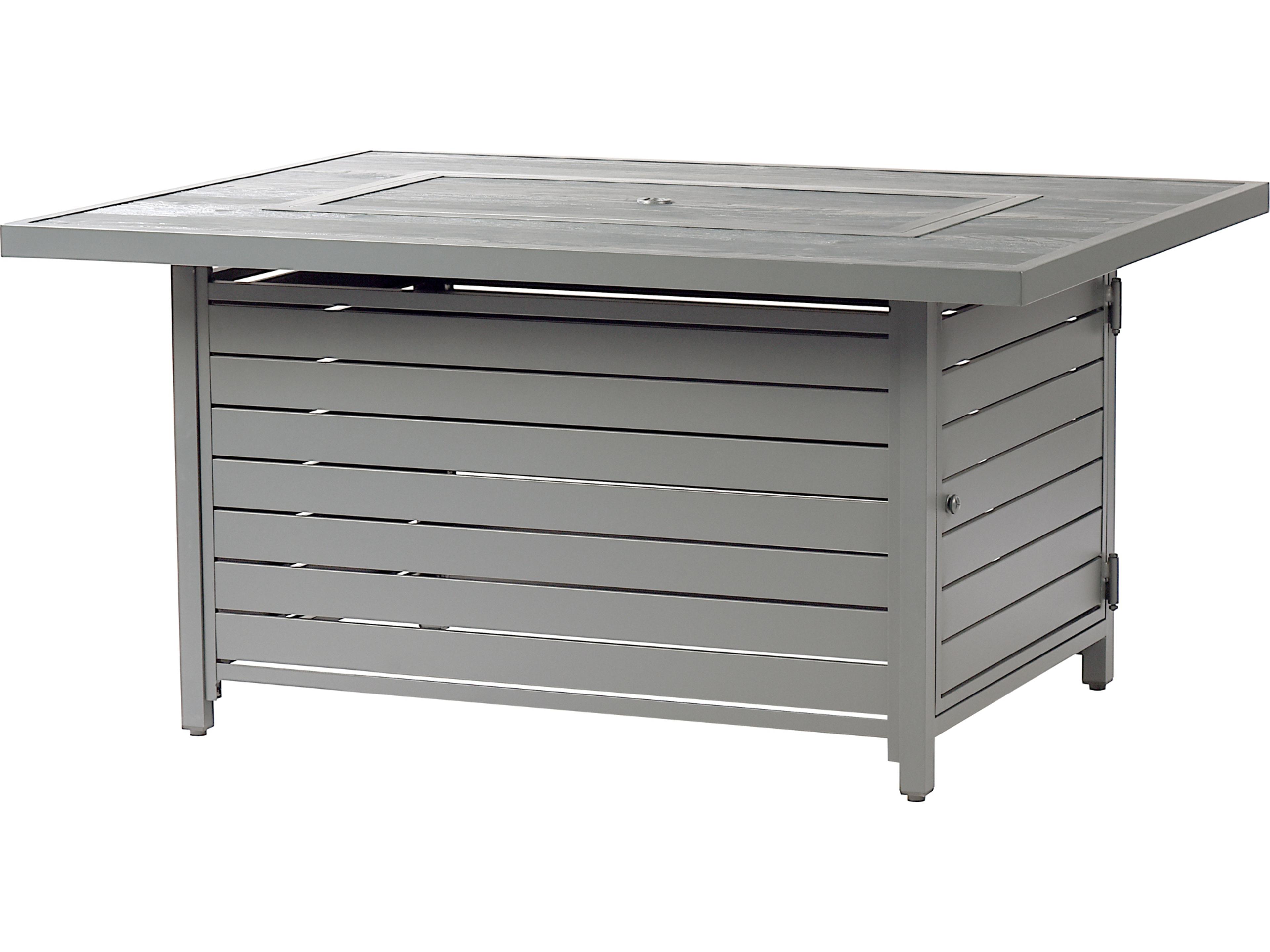 Oakland Living Rectangular Aluminum Propane Patio Fire Pit Table