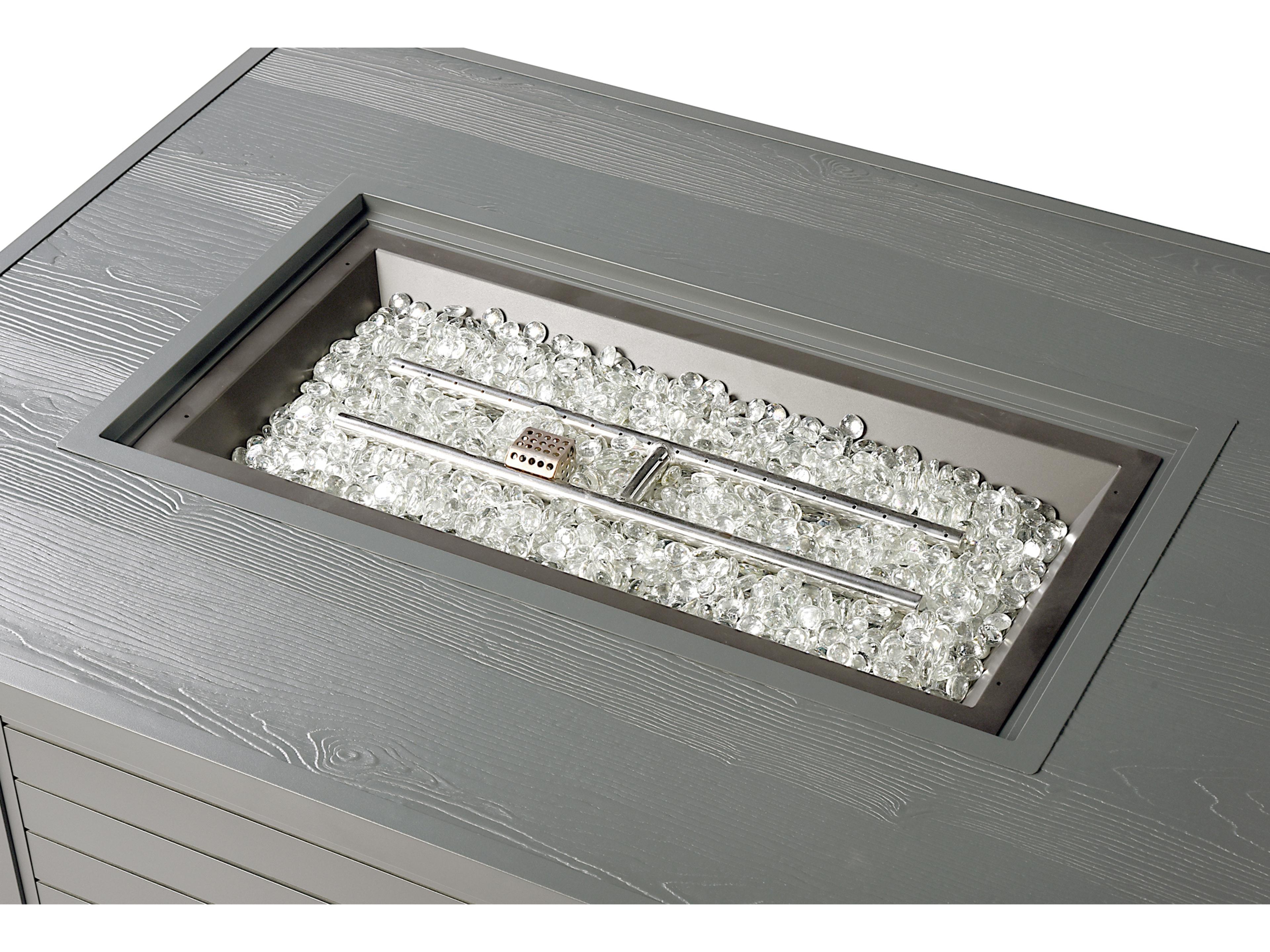 Oakland Living Rectangular Aluminum Propane Patio Fire Pit Table