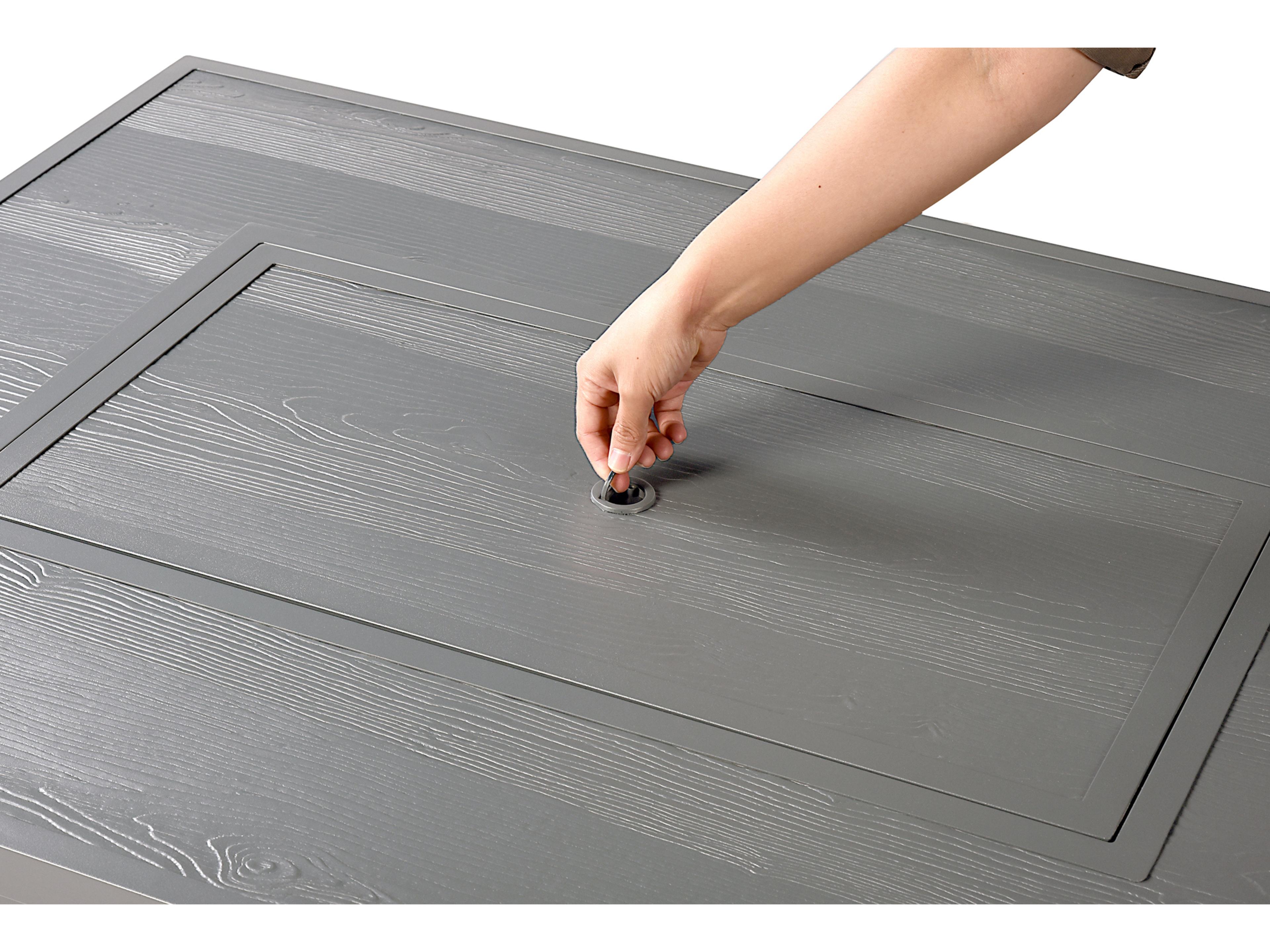 Oakland Living Rectangular Aluminum Propane Patio Fire Pit Table