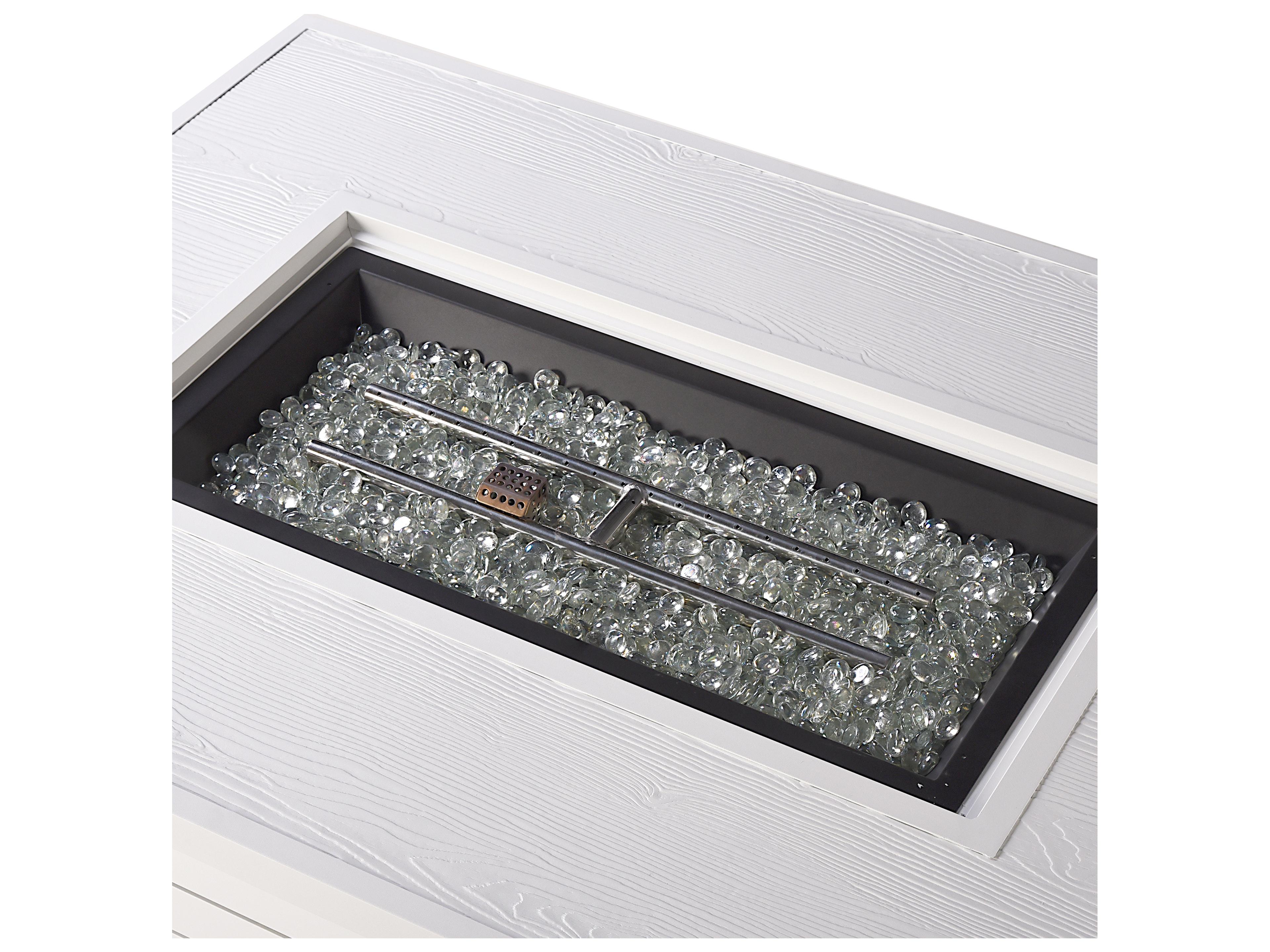 Oakland Living Rectangular Aluminum Propane Outdoor Fire Pit Table