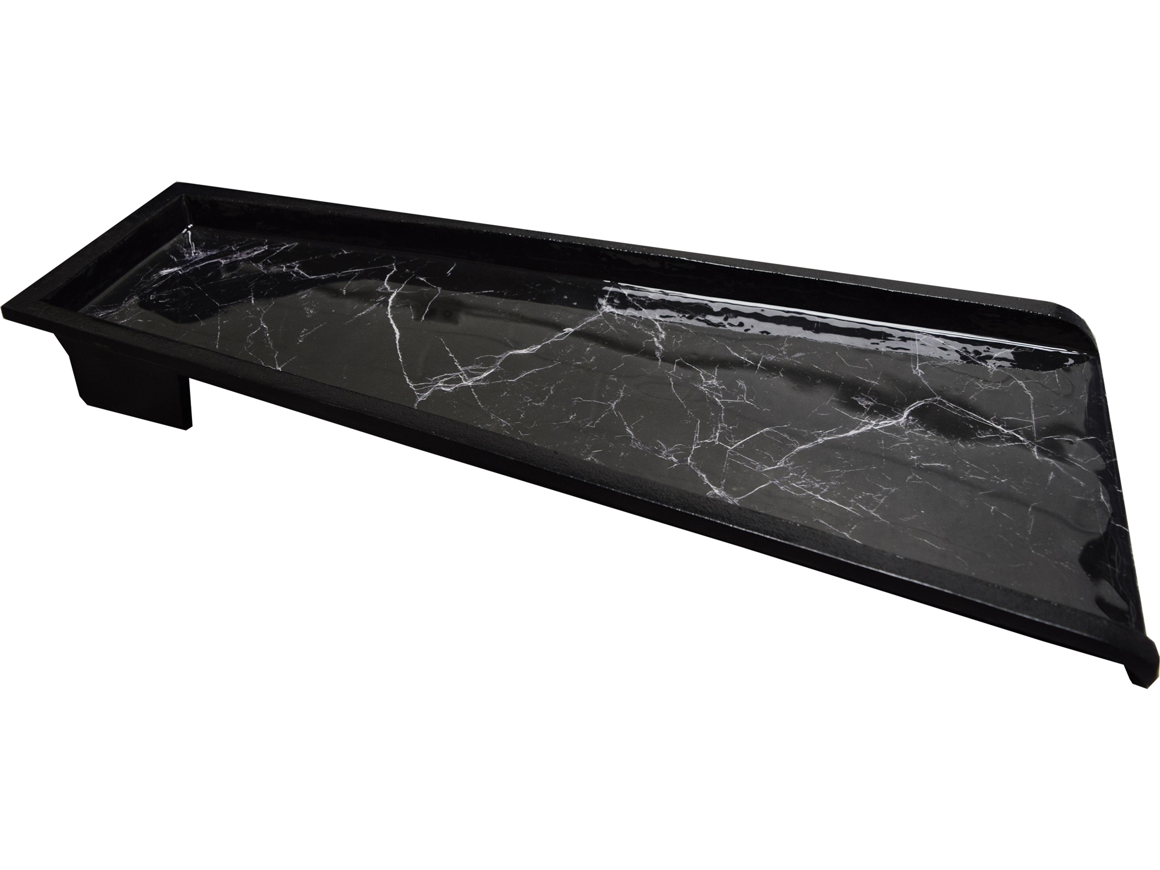 Oakland Living Black Faux Marble Cast Aluminum Downspout Gutter 24'' Splash Block
